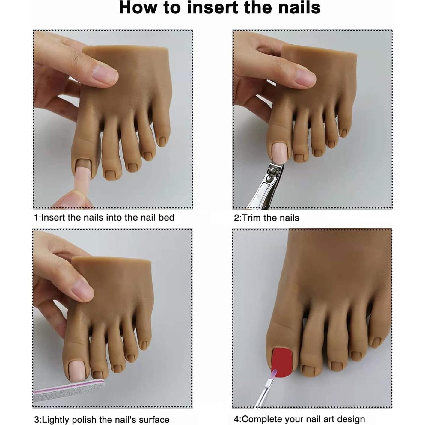 Maniquí de Pie de Silicona PPVWEY para Práctica de Uñas