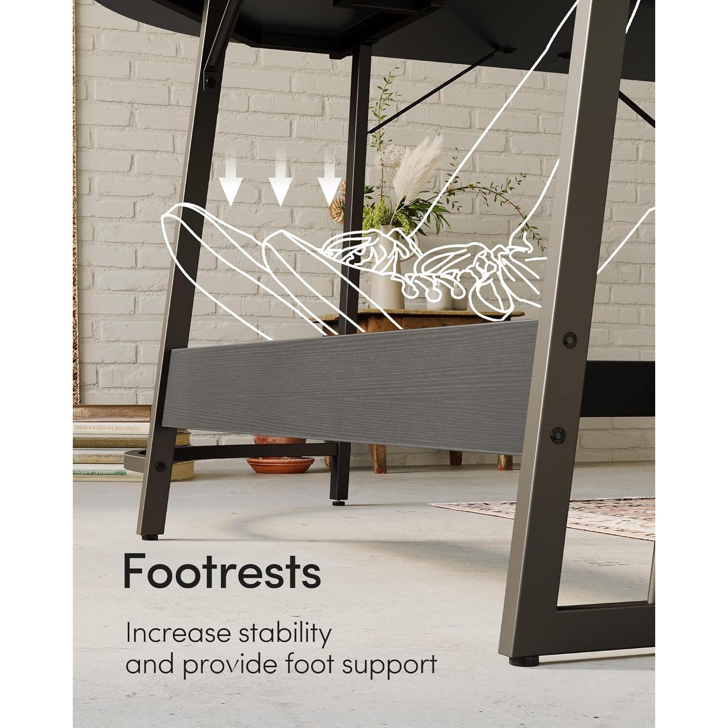 Escritorio de Juego en L CubiCubi 170 cm Negro con Soporte