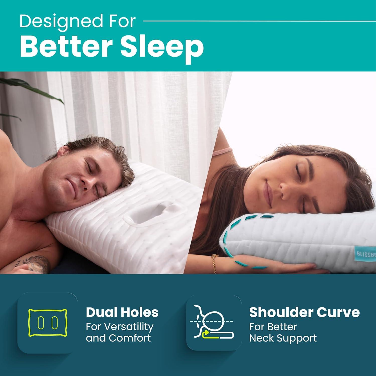 Almohada Blissbury con Agujero para Orejas - Espuma Viscoelástica