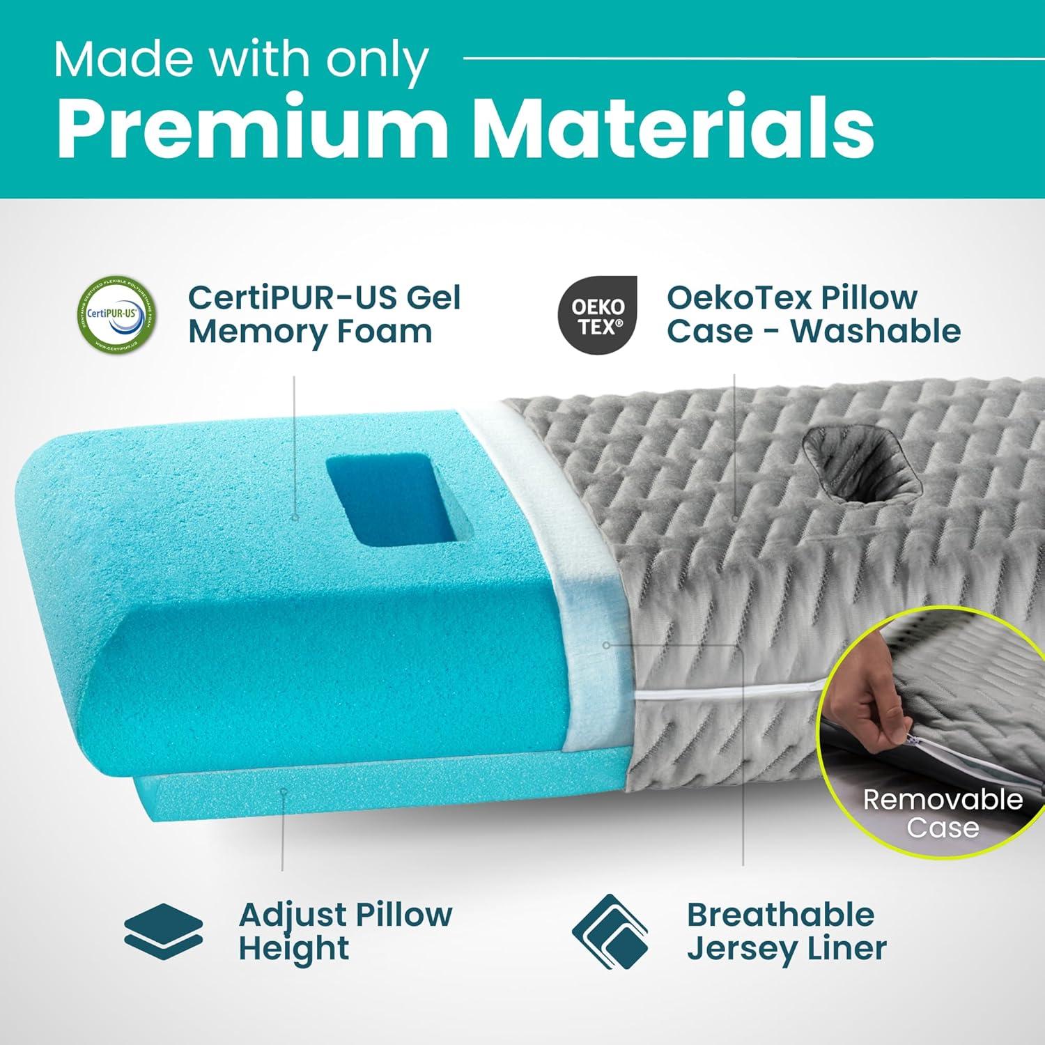 Almohada Blissbury con Agujero para Orejas - Espuma Viscoelástica