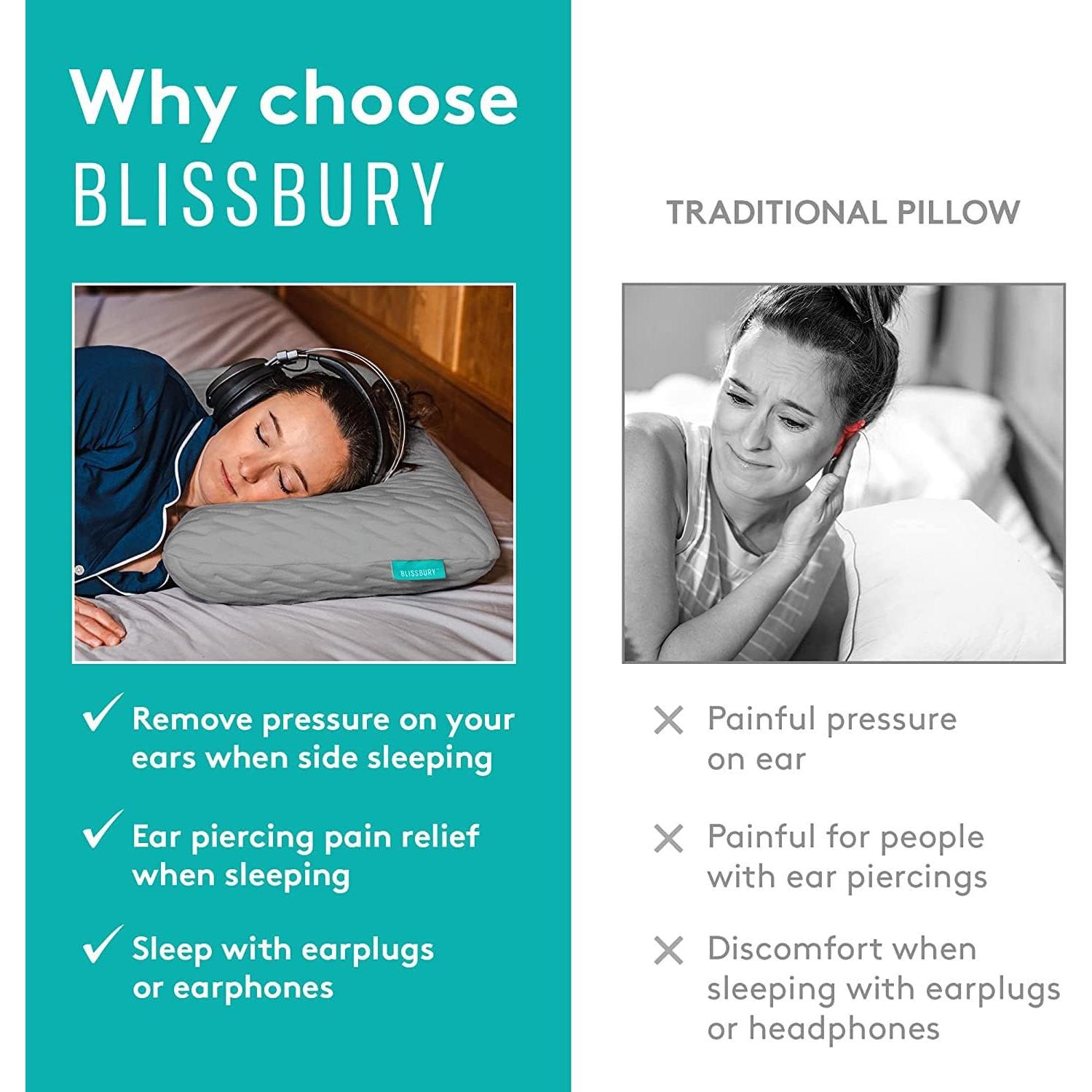 Almohada Blissbury con Agujero para Orejas - Espuma Viscoelástica