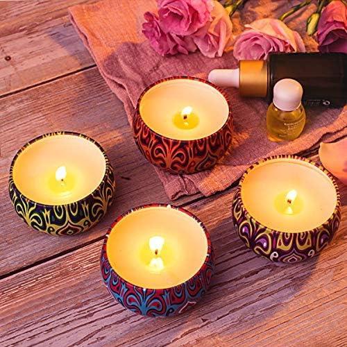 Juego de 4 Velas Aromáticas de Soja HITHYS - Fragancias Variadas