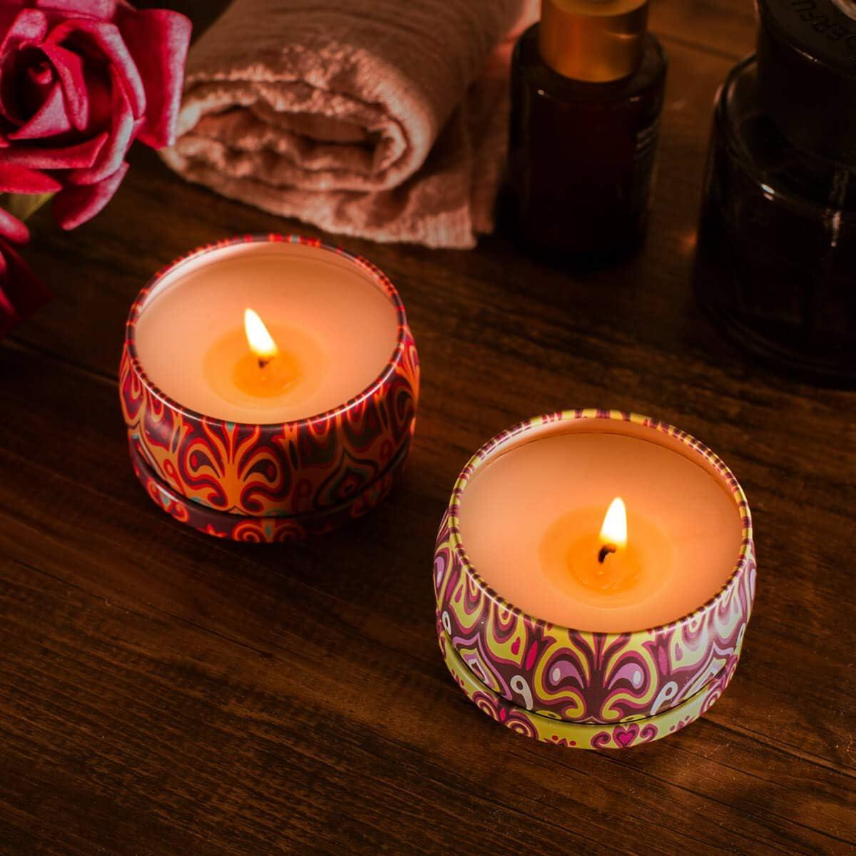 Juego de 4 Velas Aromáticas de Soja HITHYS - Fragancias Variadas