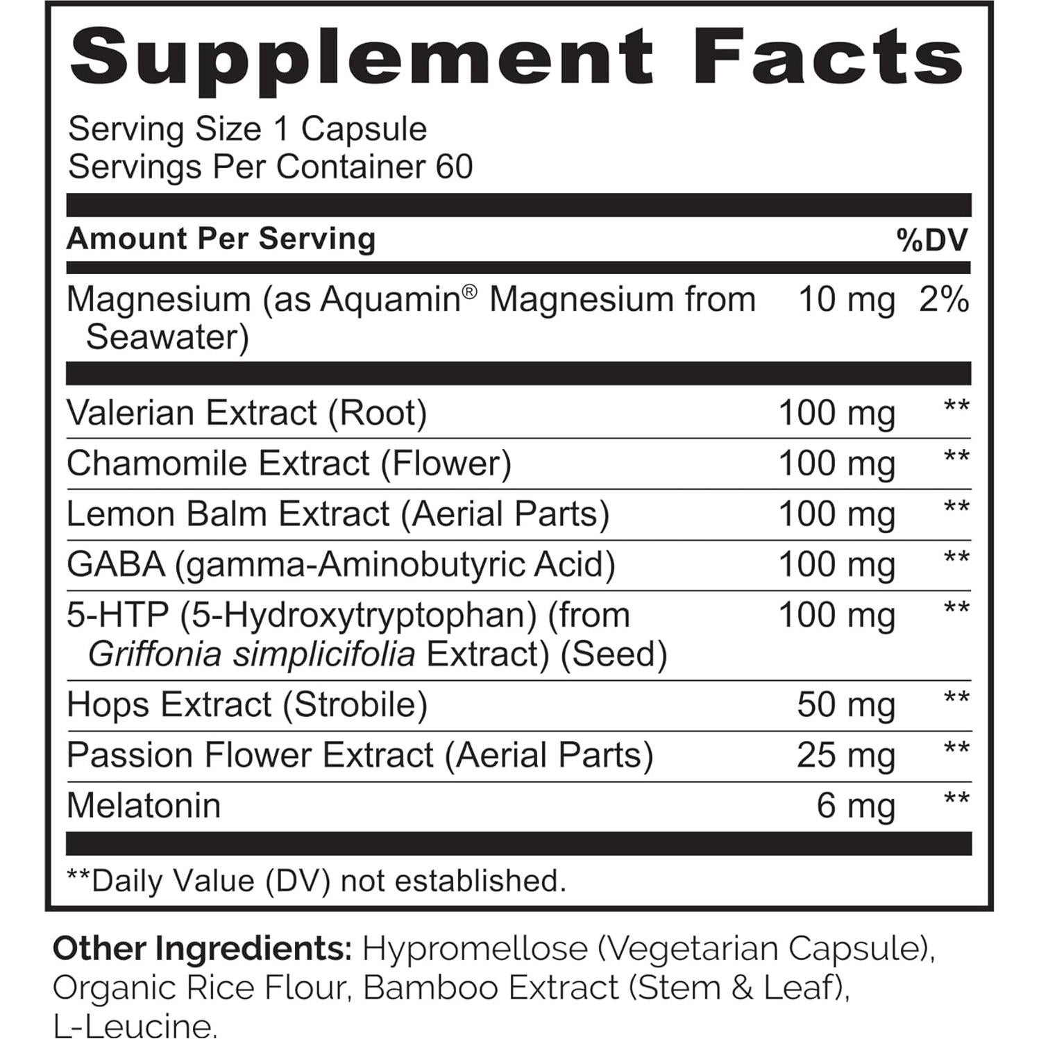 Suplemento Natural para Dormir NATURELO - 60 Cápsulas Veganas