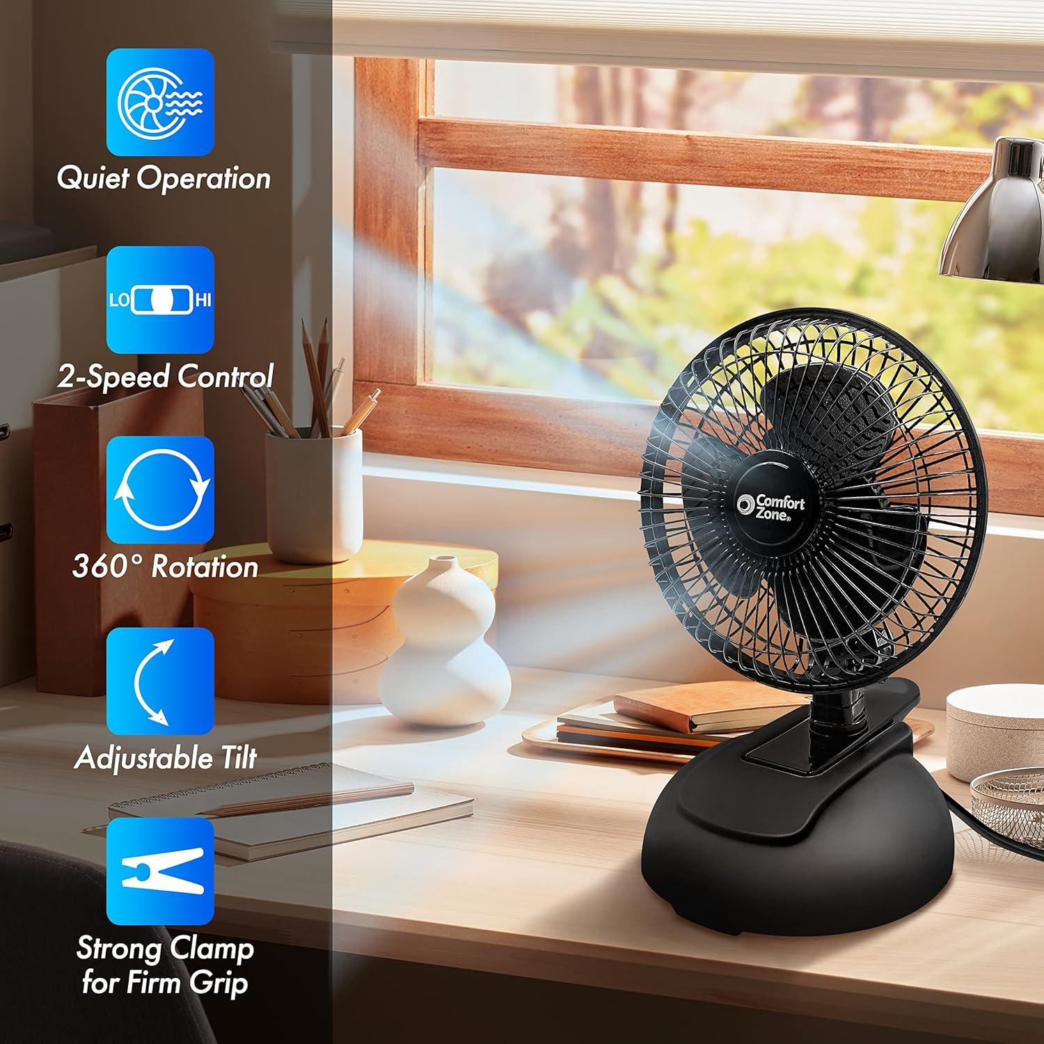 Ventilador Personal Comfort Zone CZ6XMBK 15 cm 2 Velocidades