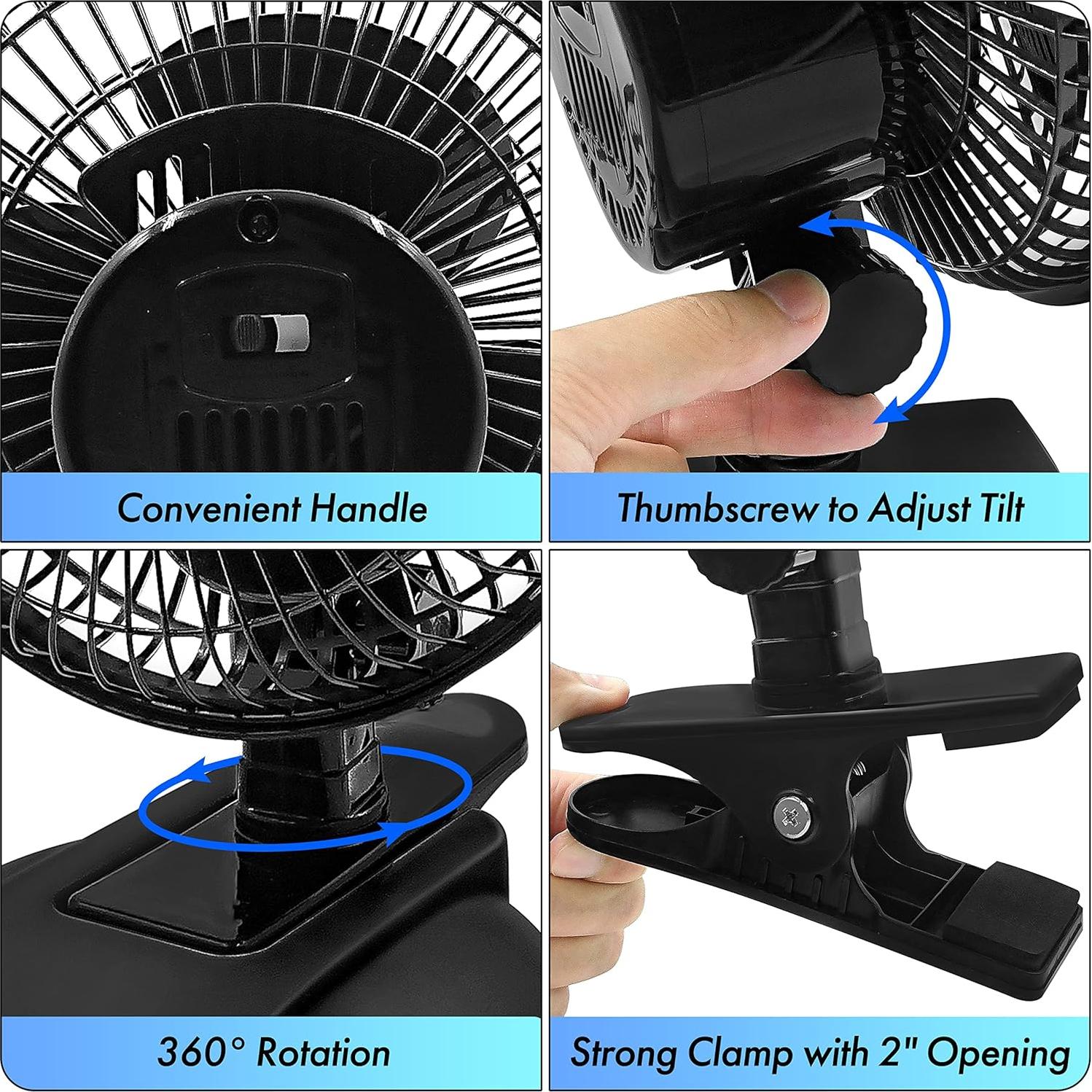 Ventilador Personal Comfort Zone CZ6XMBK 15 cm 2 Velocidades
