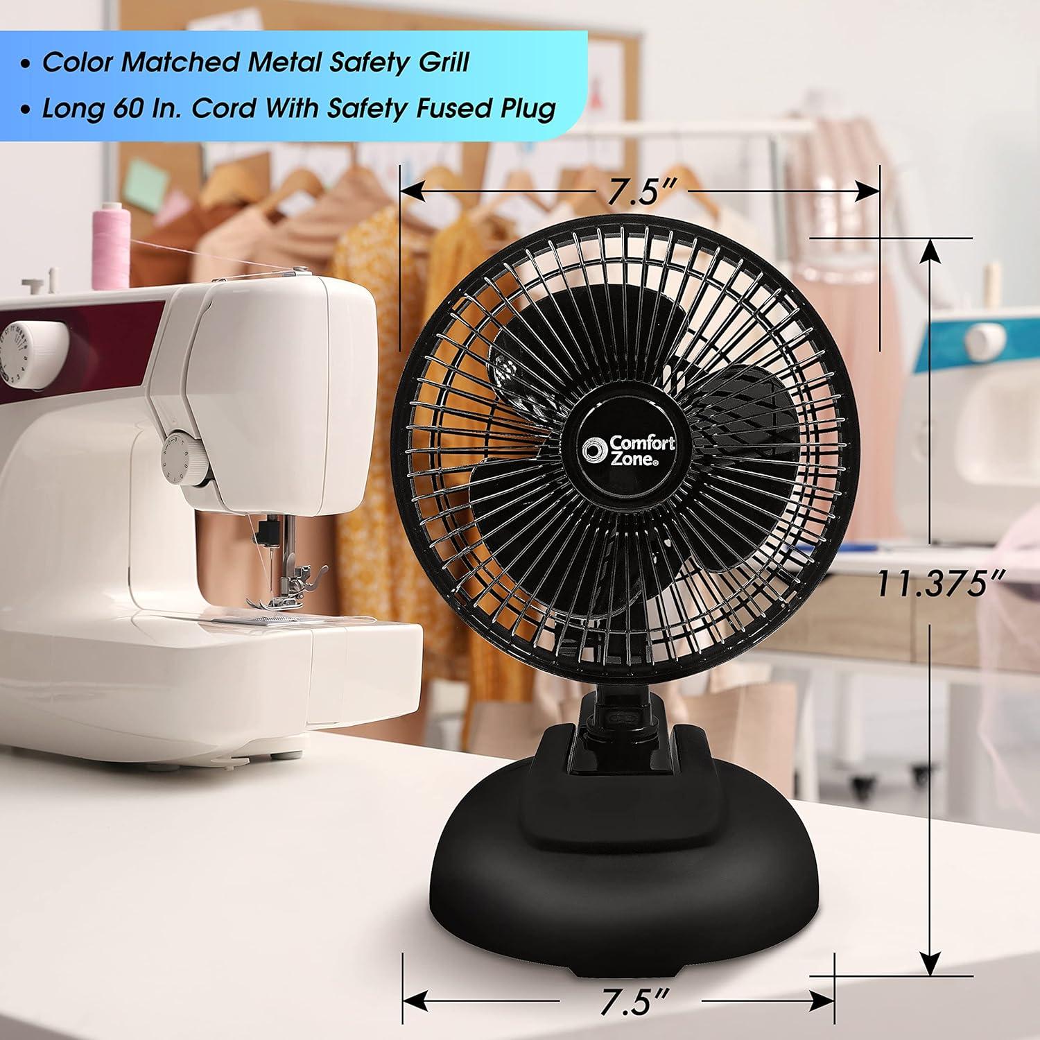 Ventilador Personal Comfort Zone CZ6XMBK 15 cm 2 Velocidades