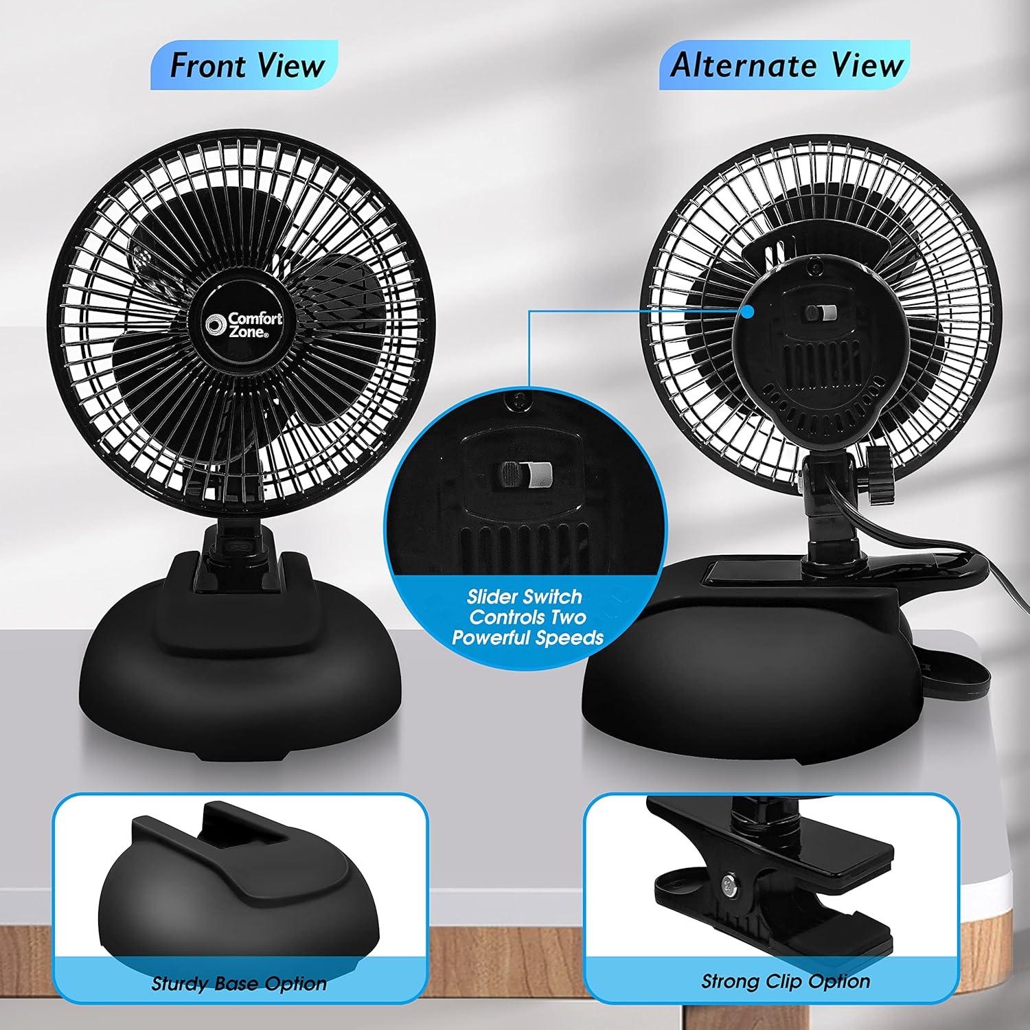 Ventilador Personal Comfort Zone CZ6XMBK 15 cm 2 Velocidades