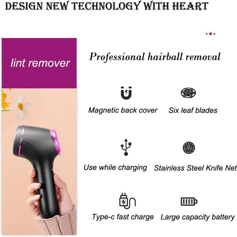 Raspador de Pelusa Recargable hYwecy TB-02 Negro 300g