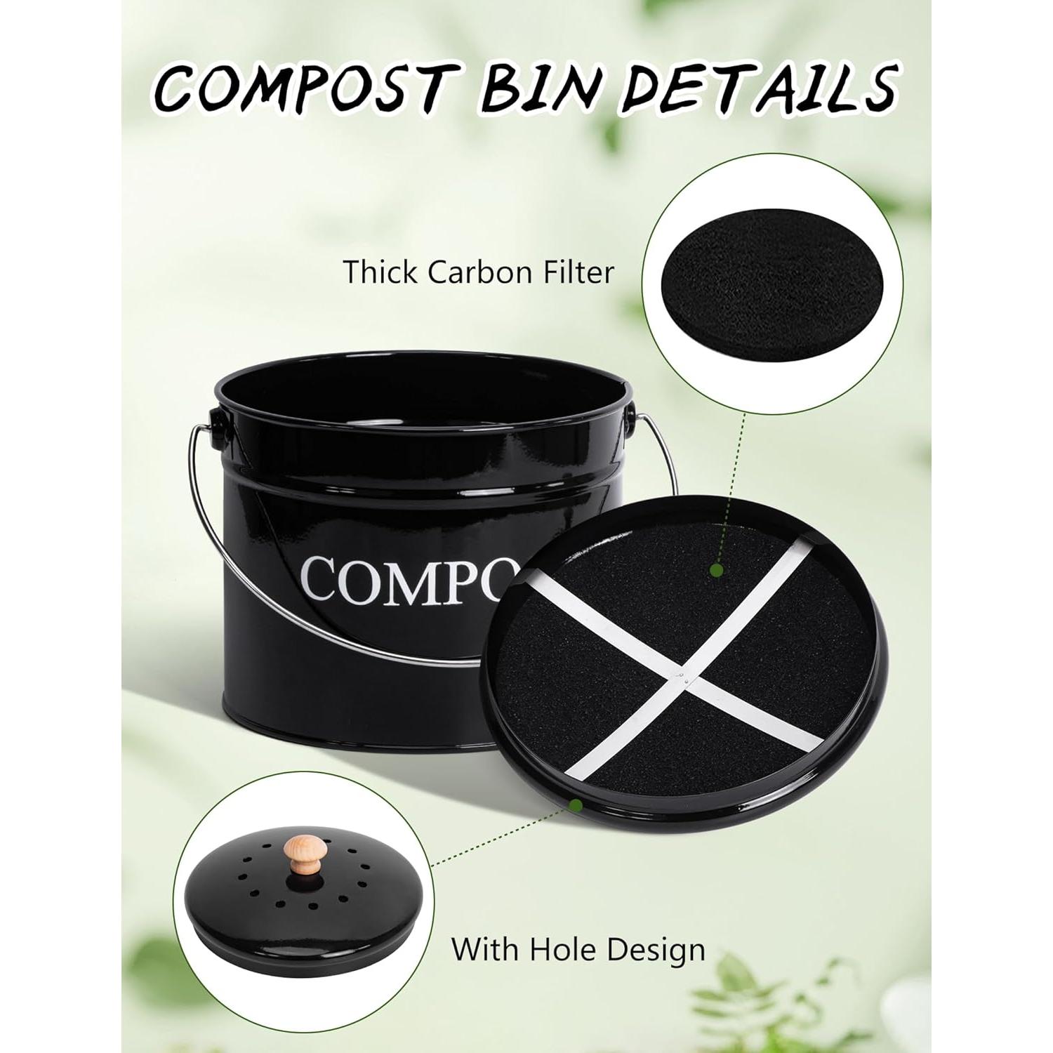 Contenedor de Compostaje Candco 3.6 kg con Tapa y Filtros