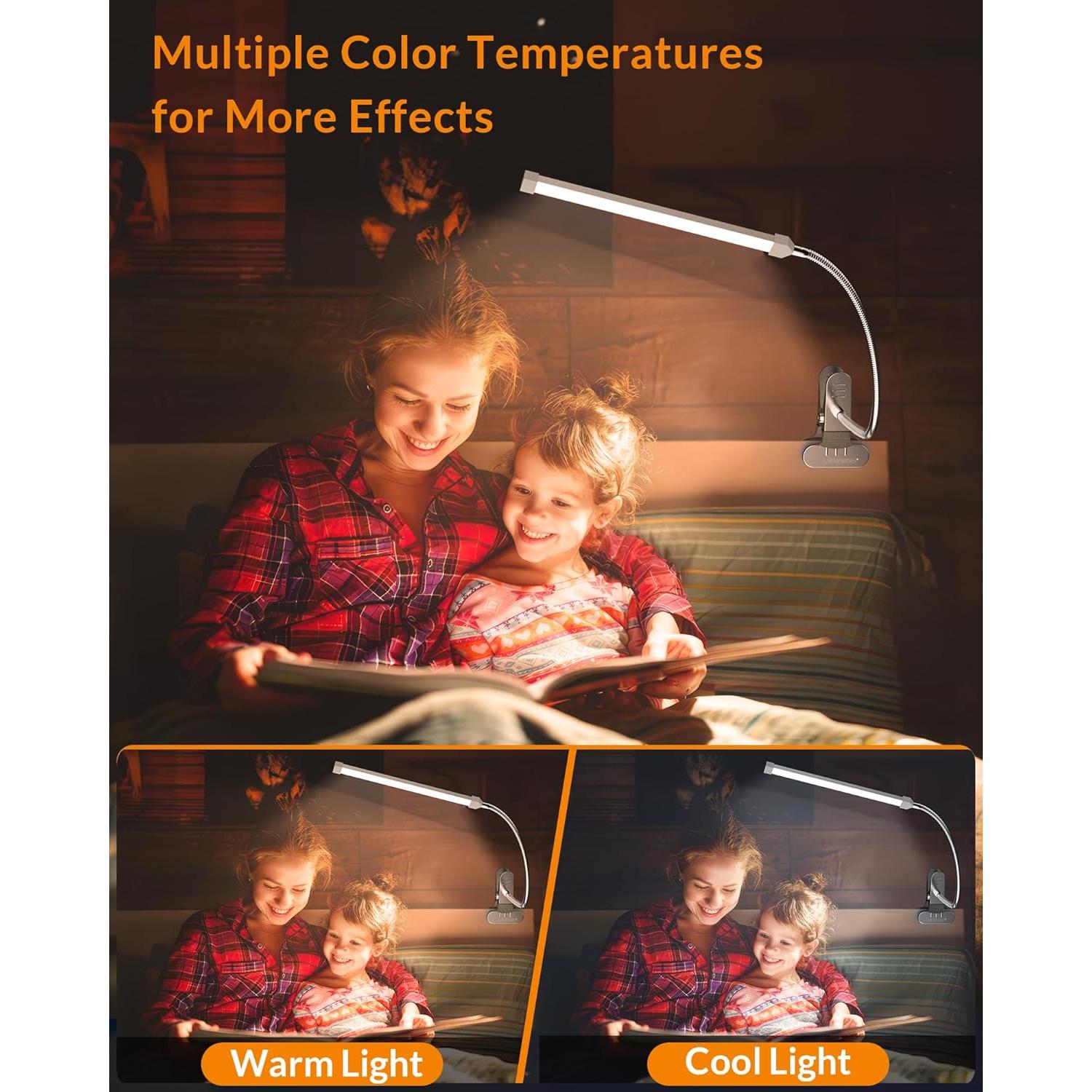 Luz de Clip LED LEPOWER 5W Ajustable para Lectura Nocturna