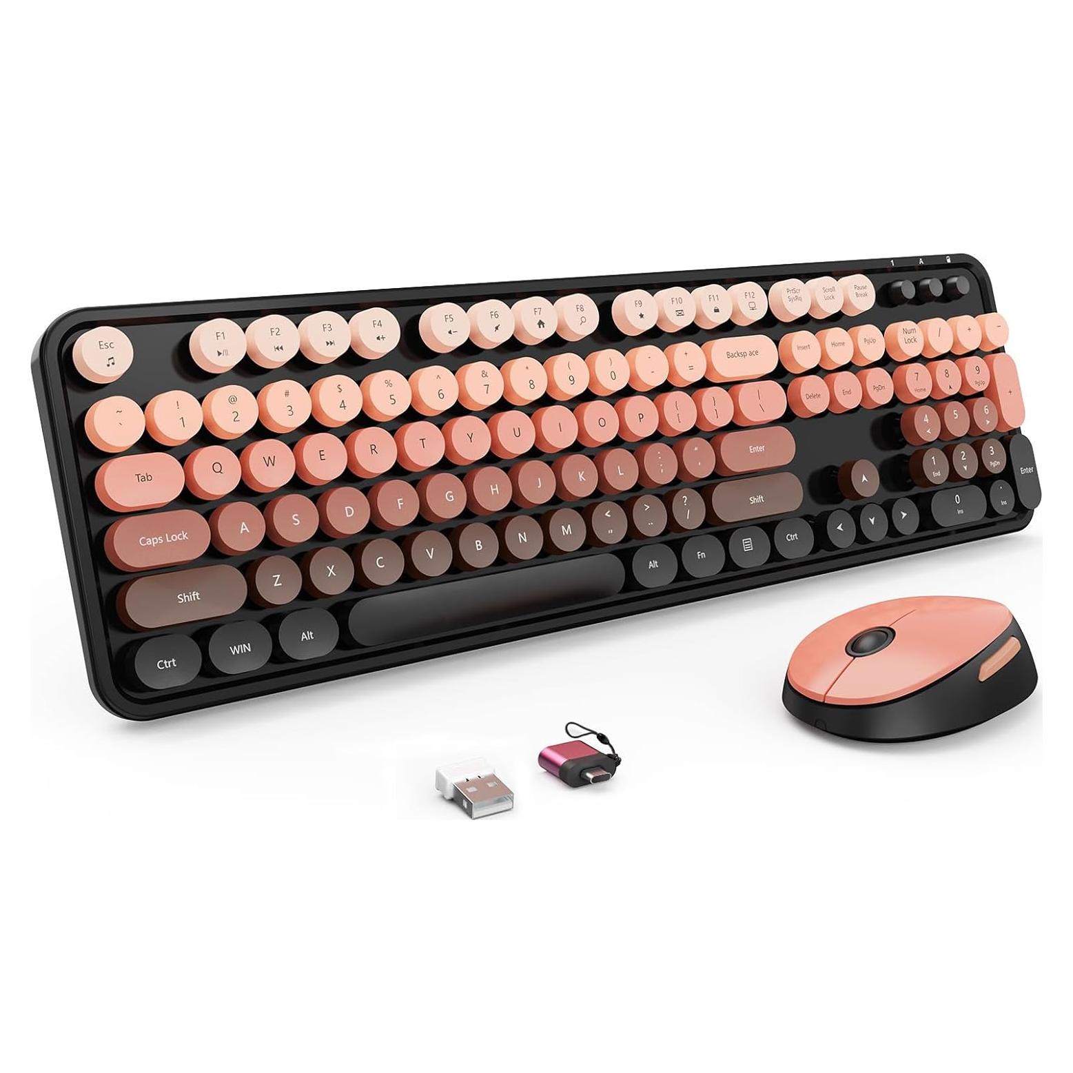 Combo Teclado y Ratón Inalámbrico Nowlike Rojo Aurora Ergonomía