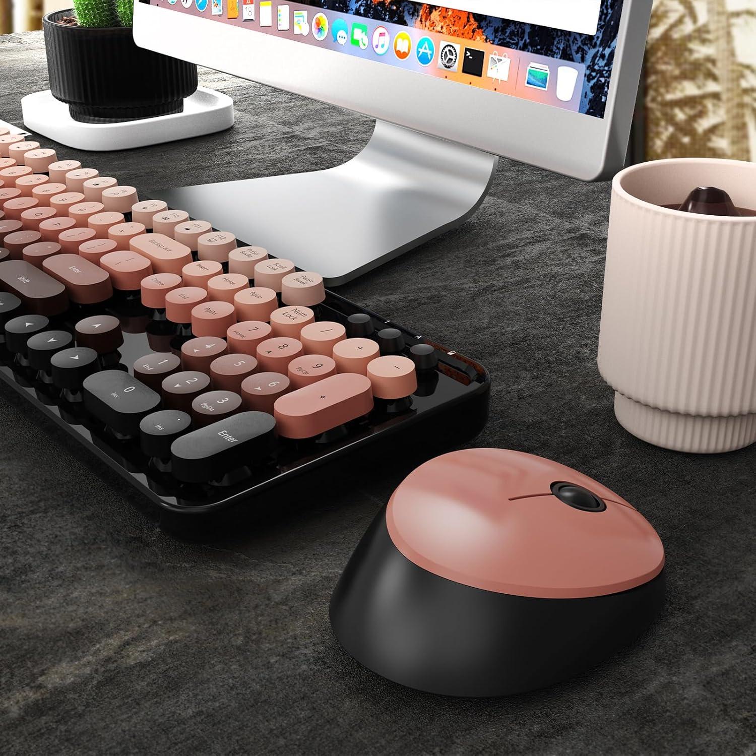 Combo Teclado y Ratón Inalámbrico Nowlike Rojo Aurora Ergonomía