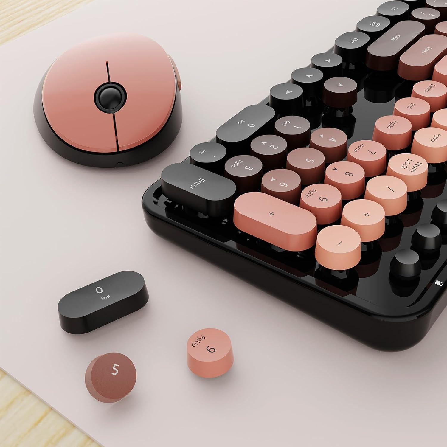Combo Teclado y Ratón Inalámbrico Nowlike Rojo Aurora Ergonomía