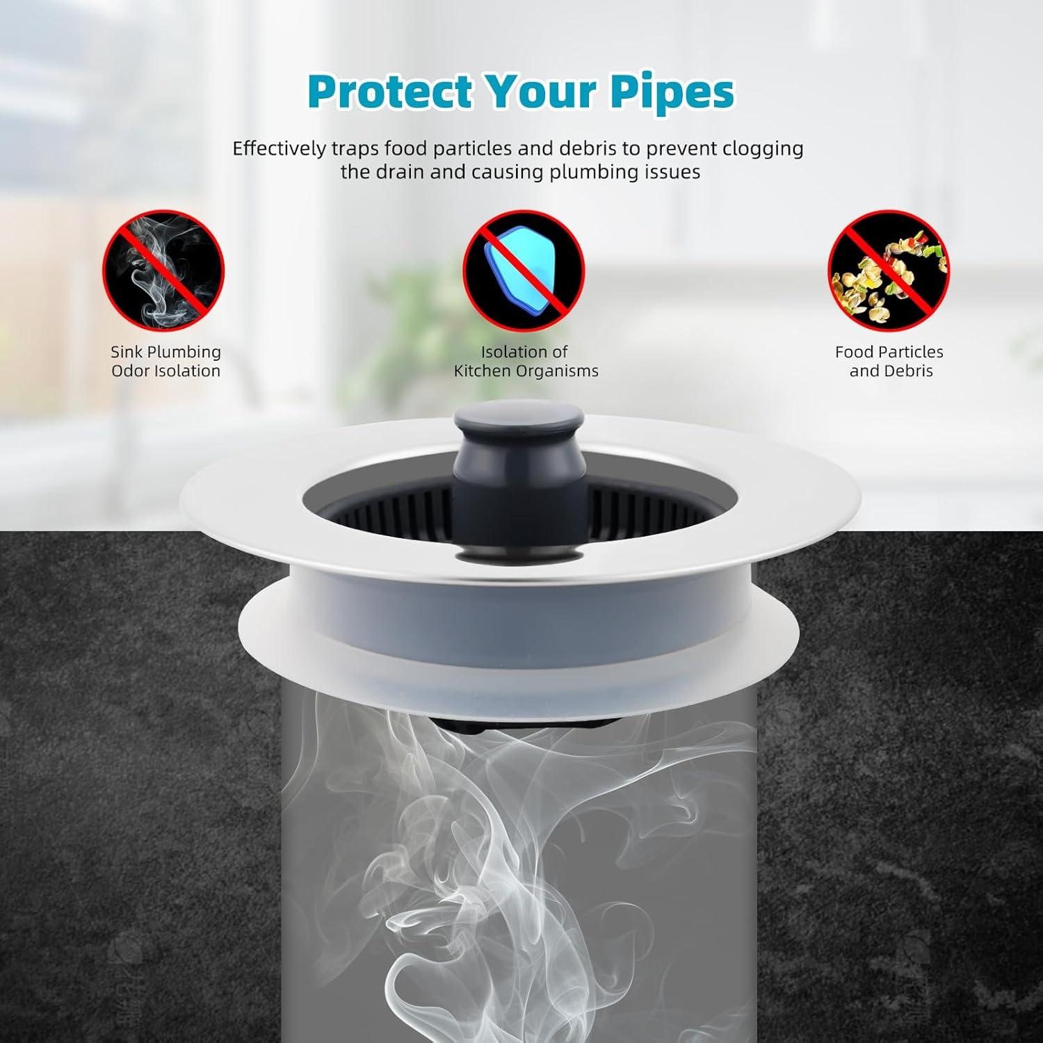 Filtro de Drenaje de Fregadero Hibbent Acero Inoxidable 3 en 1