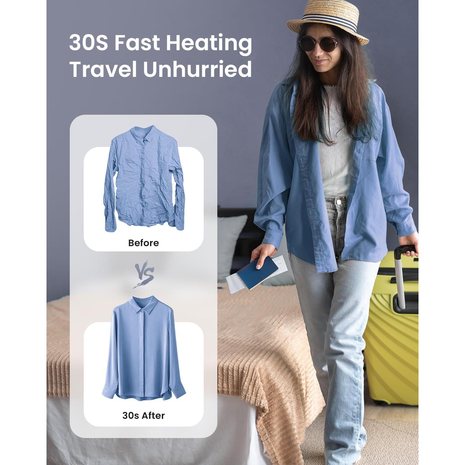 Vaporera de Viaje Mgnaooi 100-240V 120ml 1000W Púrpura