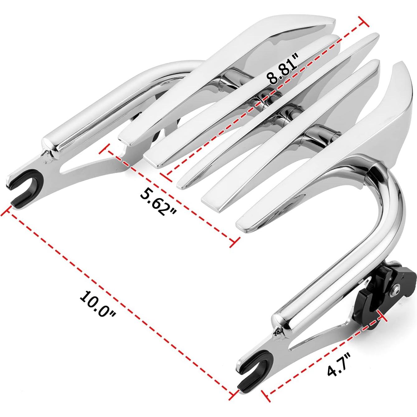 Soporte de Equipaje Mofun Cromo Invisible para Harley 2009-2024