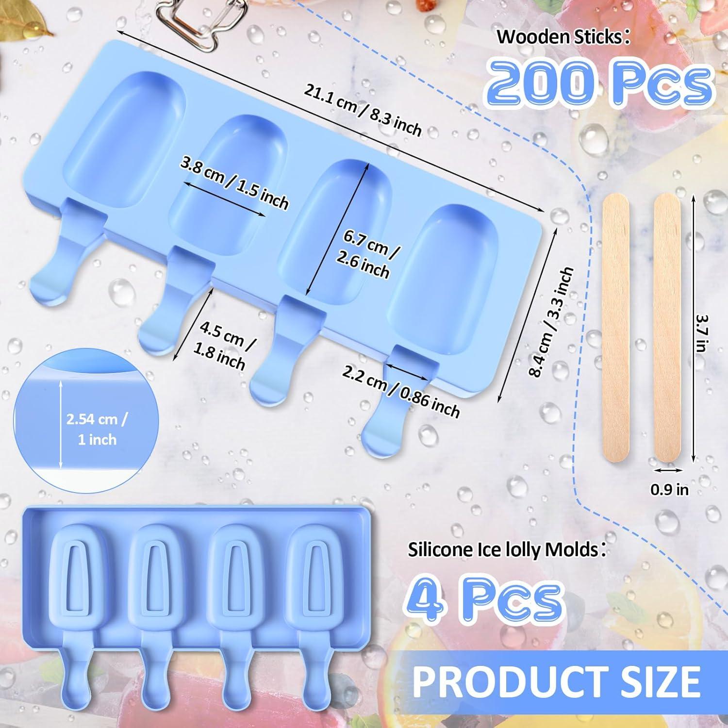 Molde de Helado de Silicona Outus 4 Piezas Azul