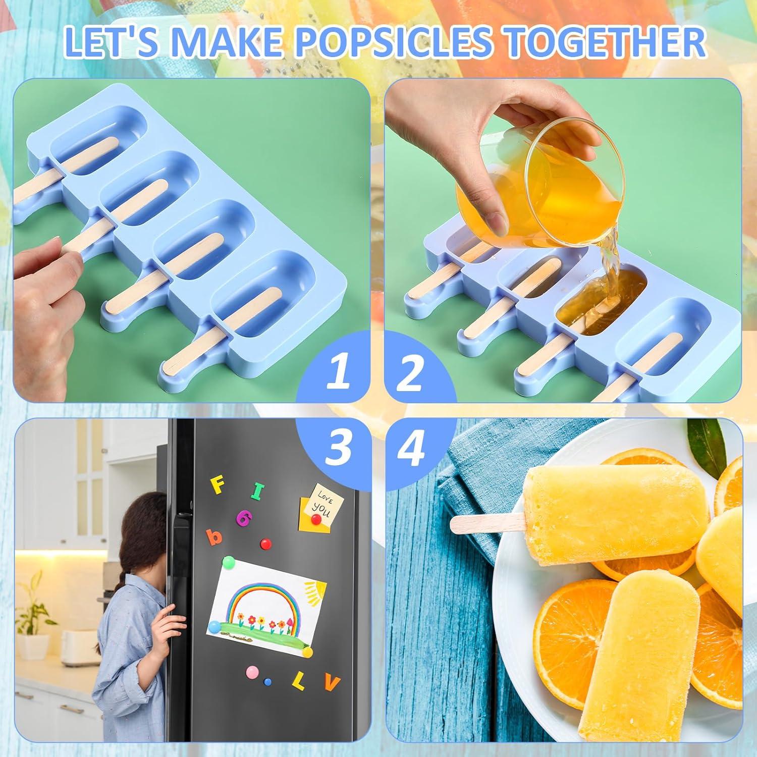 Molde de Helado de Silicona Outus 4 Piezas Azul