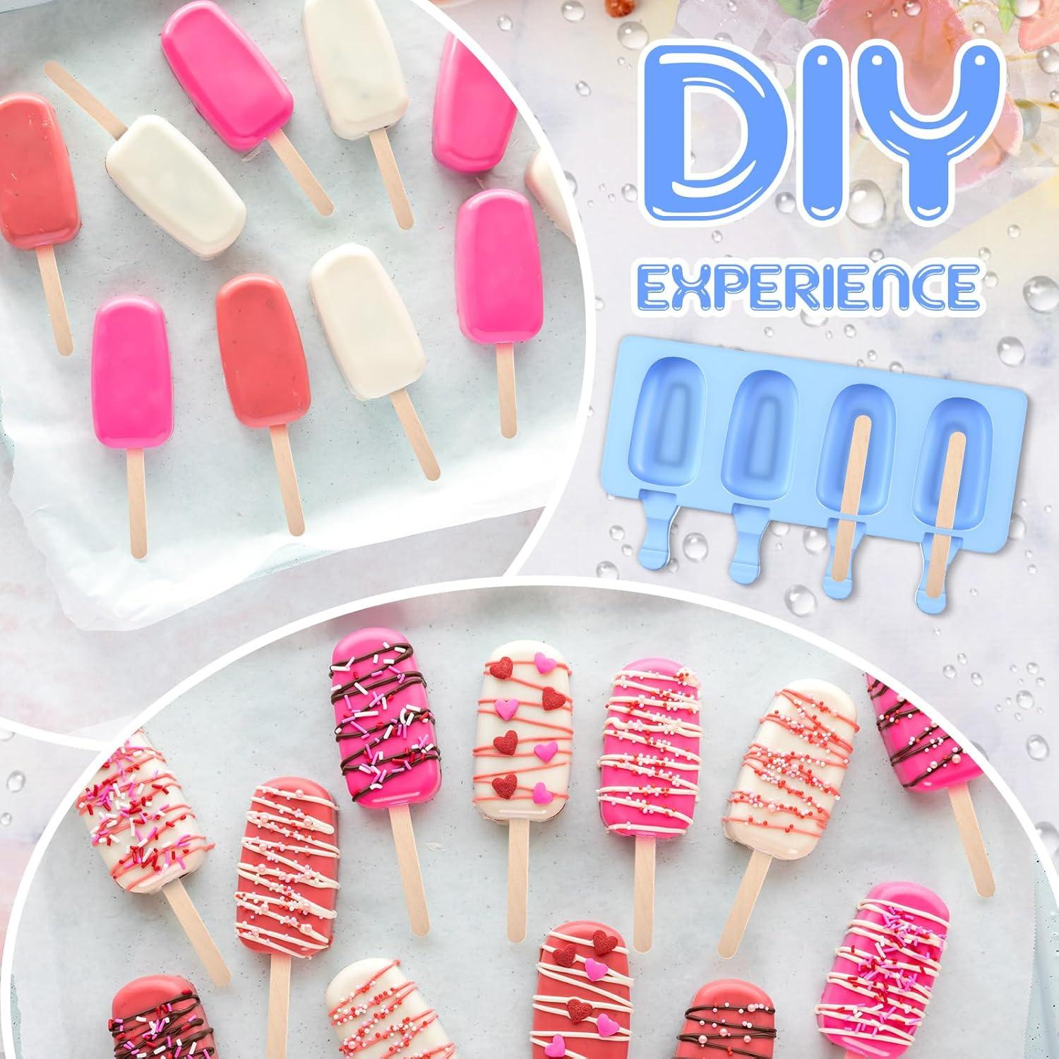 Molde de Helado de Silicona Outus 4 Piezas Azul