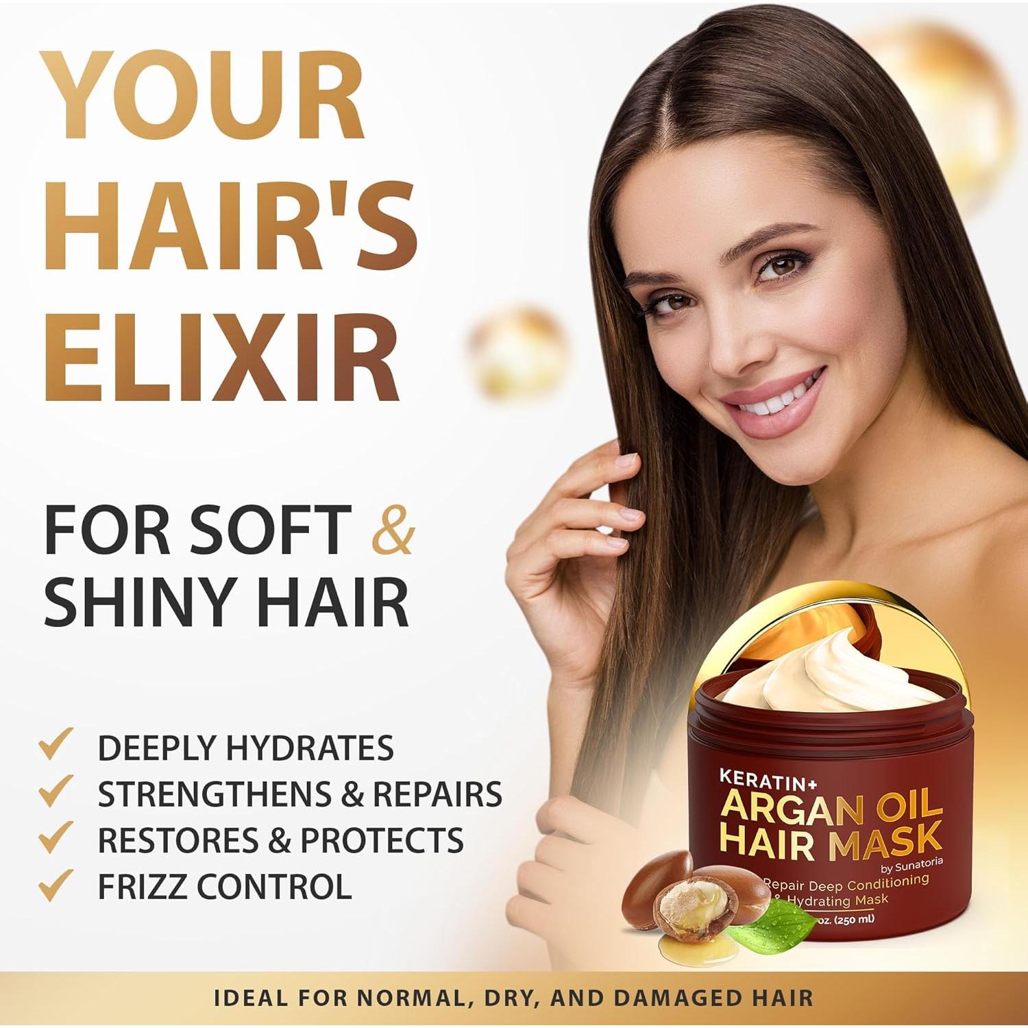 Mascarilla Capilar Sunatoria con Queratina y Aceite de Argán 250ml