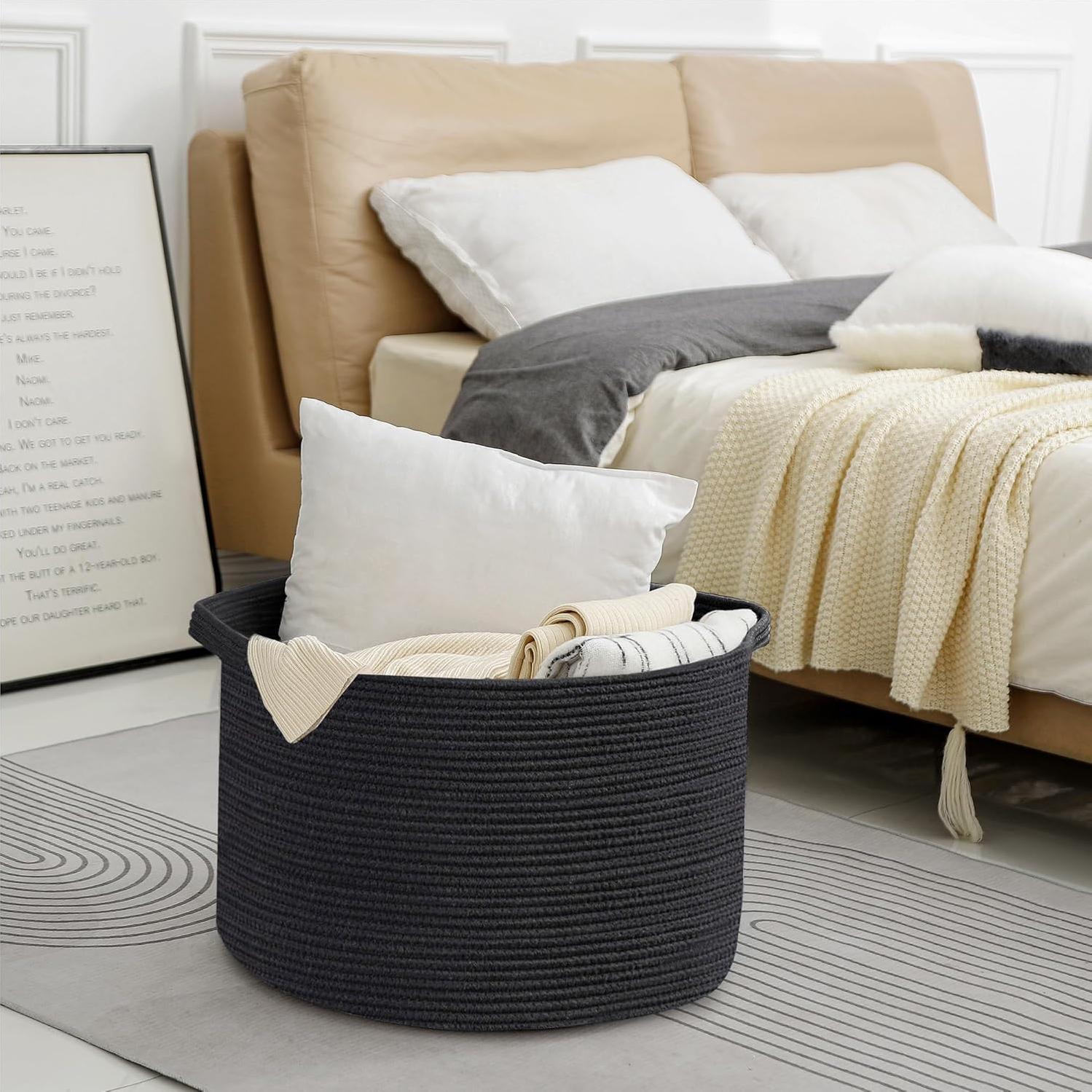 Cesta de Almacenamiento MEGASKET Negra 55.88x55.88x35.56 cm