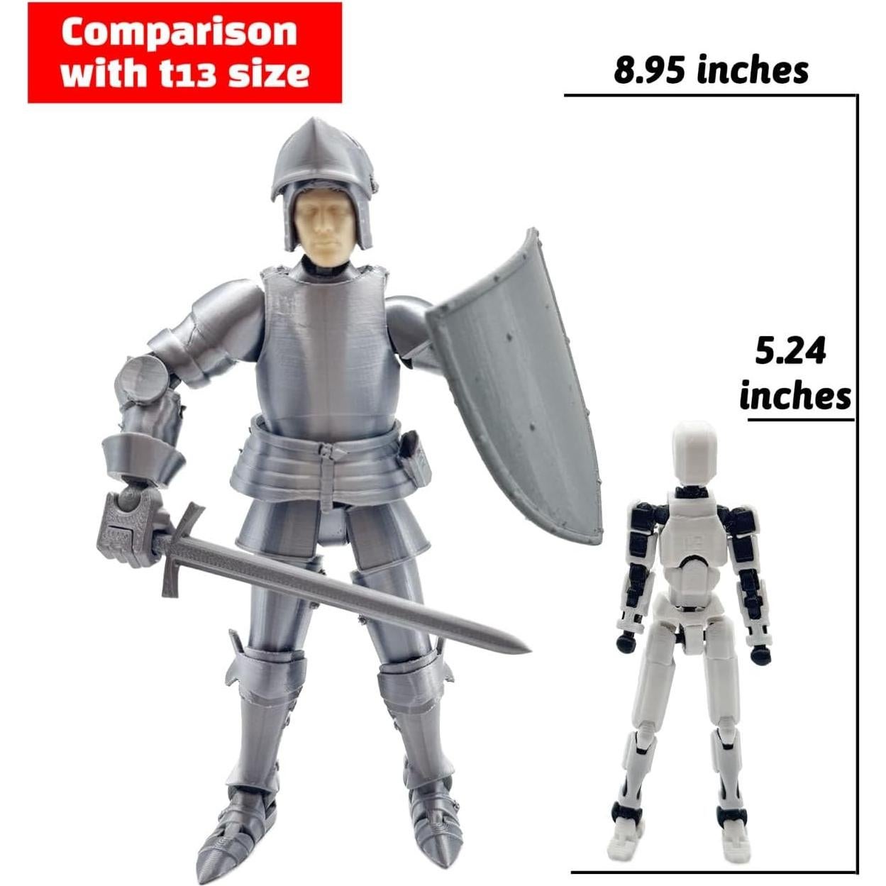 Figura Caballero Medieval T13 3D 22.66 cm Juguete Movible