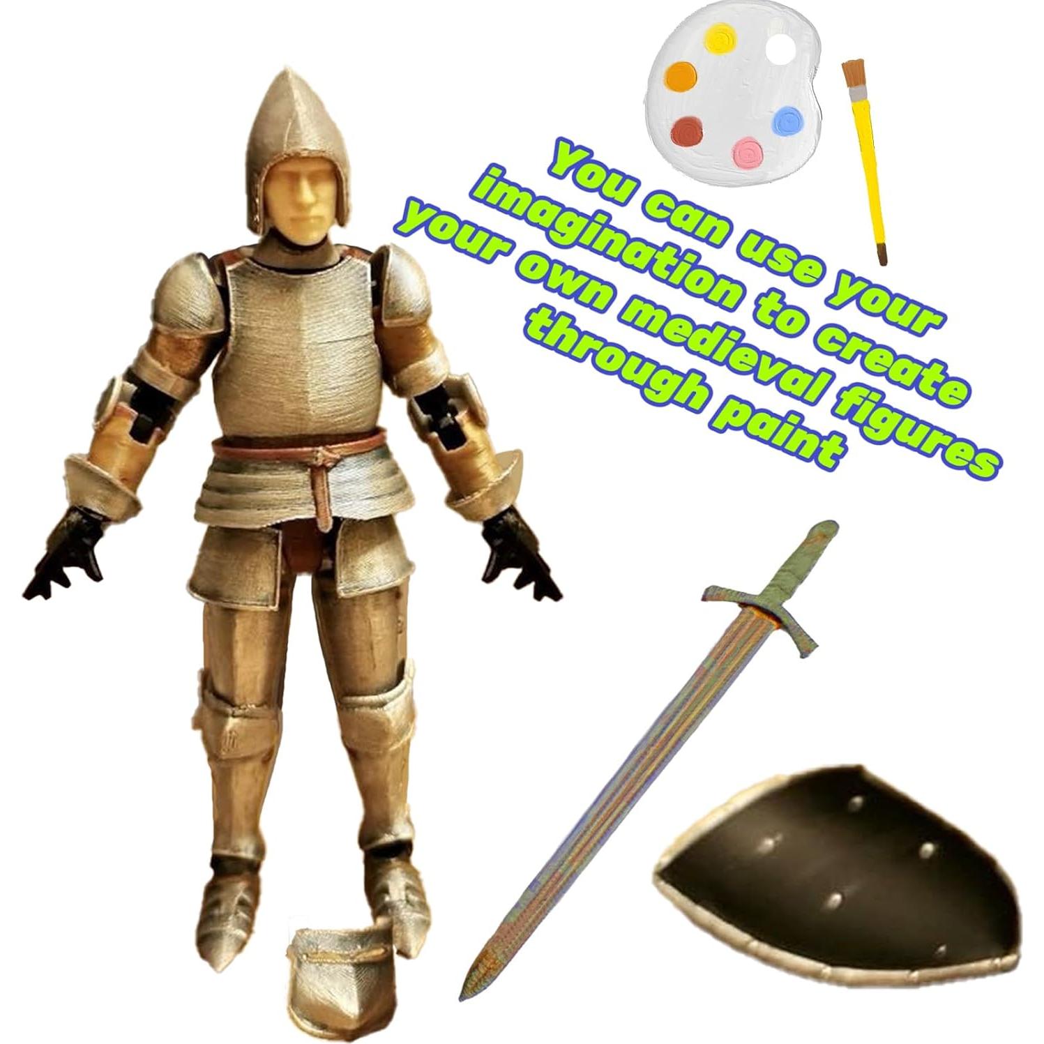 Figura Caballero Medieval T13 3D 22.66 cm Juguete Movible