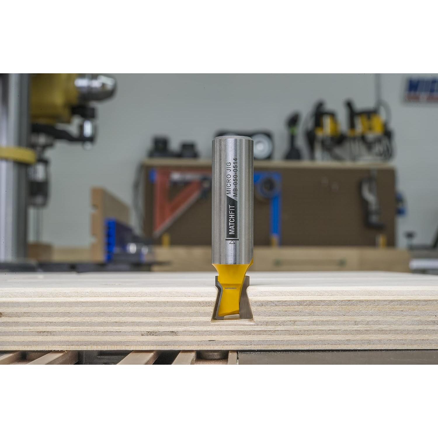 Fresa de Cola de Milano MICROJIG MB-050-0514 1,27 cm Amarillo