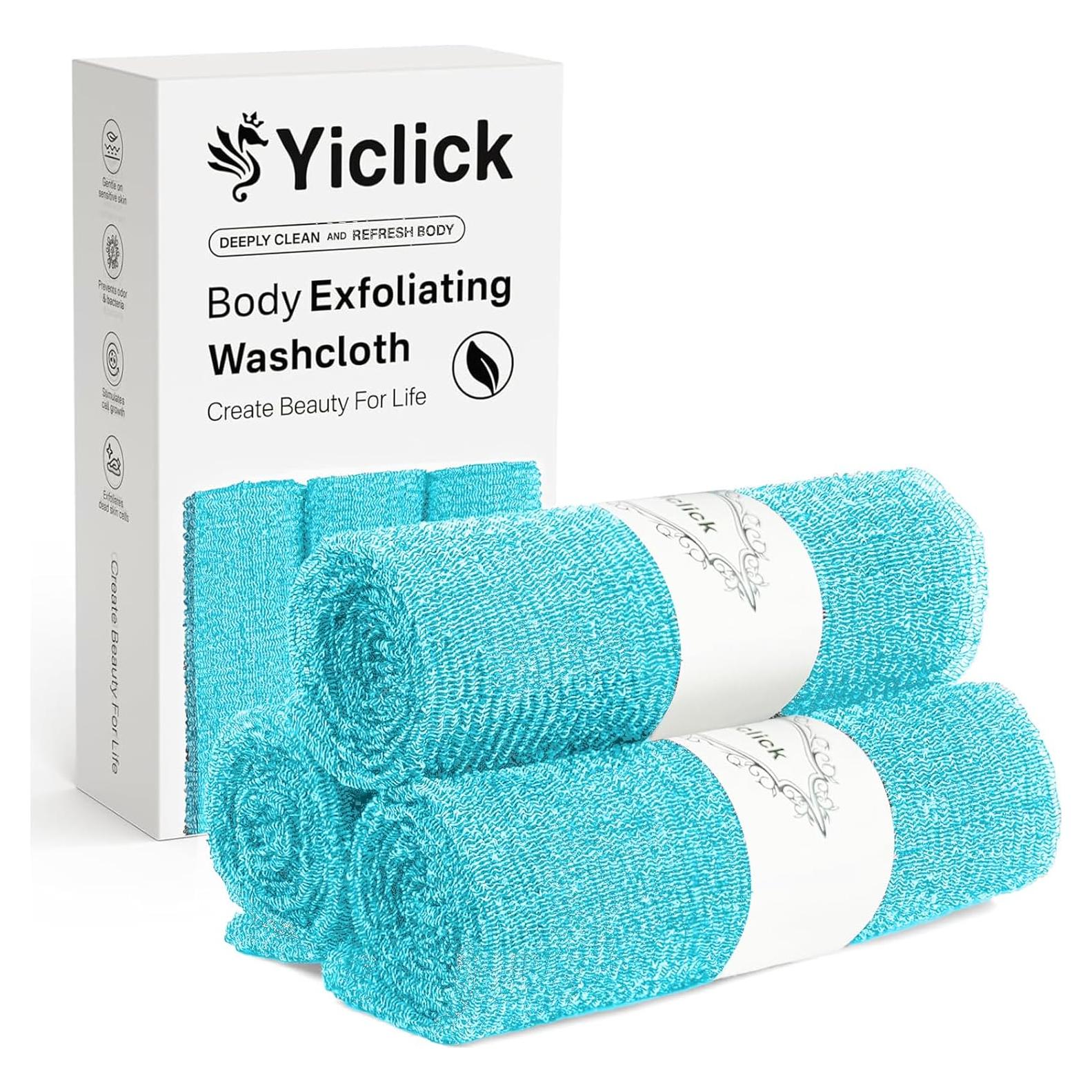 Toalla Exfoliante Yiclick 3 Piezas Nylon Azul 88.9x29.2cm