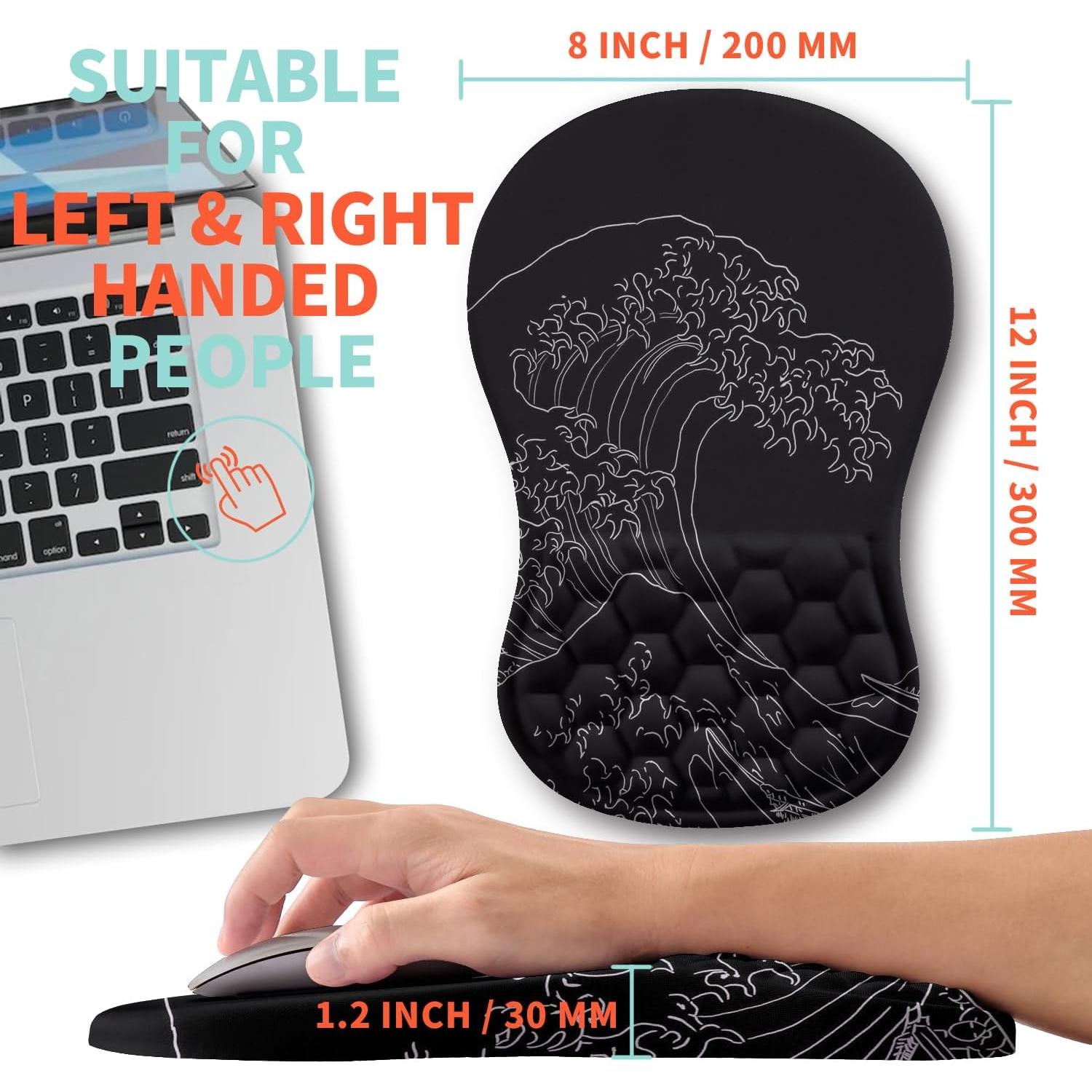 Soporte de Muñeca Ergonómico KUOSGM con Masaje 30x20 cm