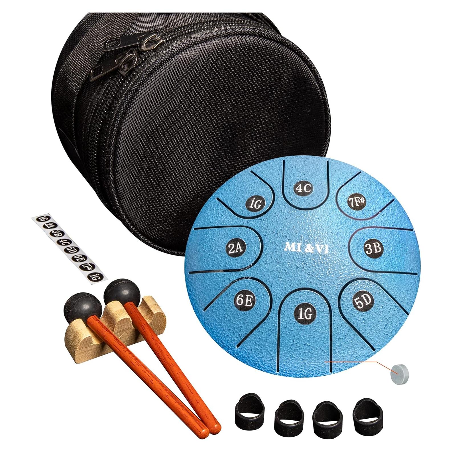 Tambor de Lluvia Oceánica MI&VI 15.24 cm Azul con Bolsa