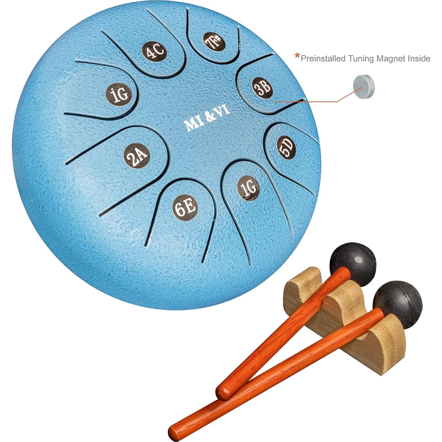 Tambor de Lluvia Oceánica MI&VI 15.24 cm Azul con Bolsa