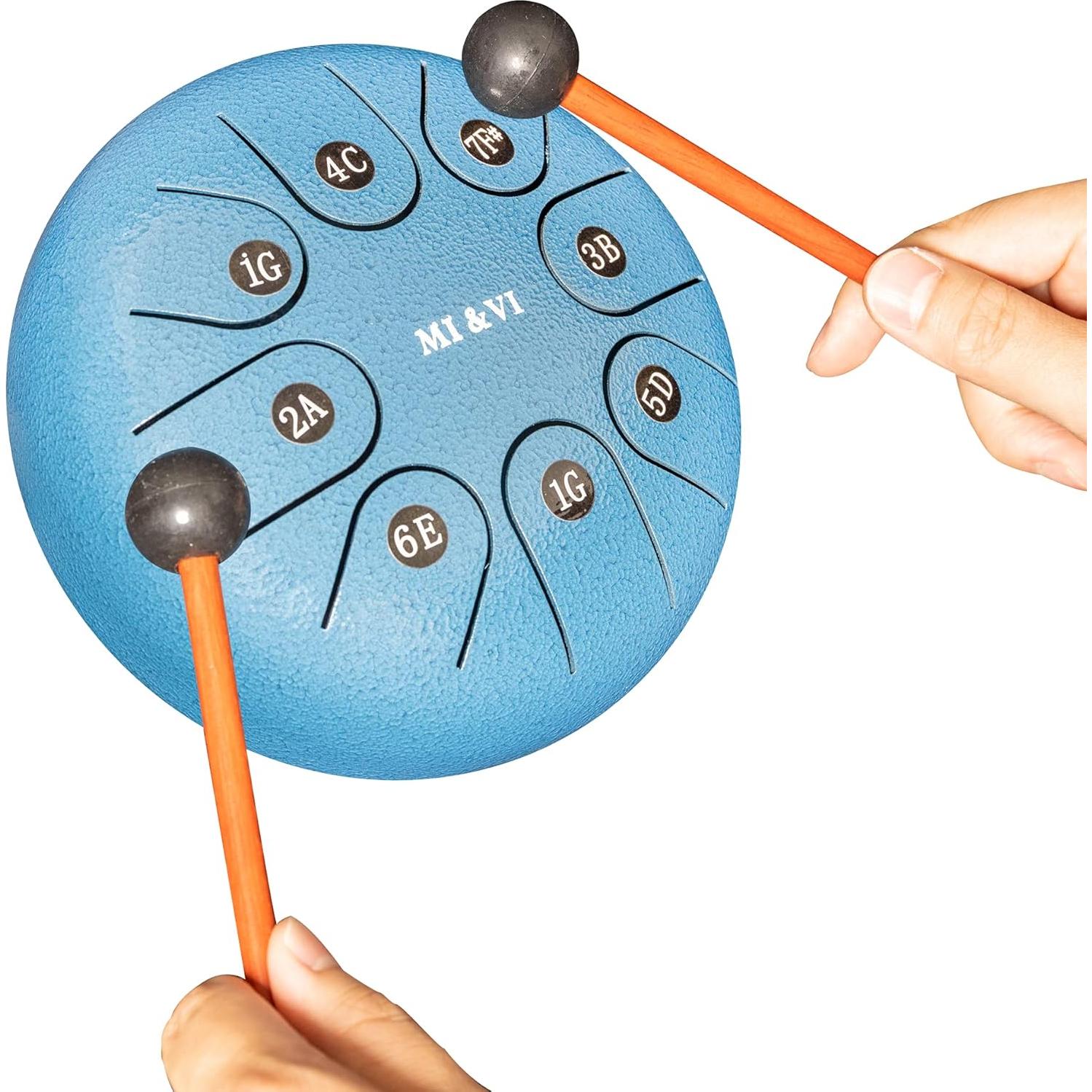 Tambor de Lluvia Oceánica MI&VI 15.24 cm Azul con Bolsa