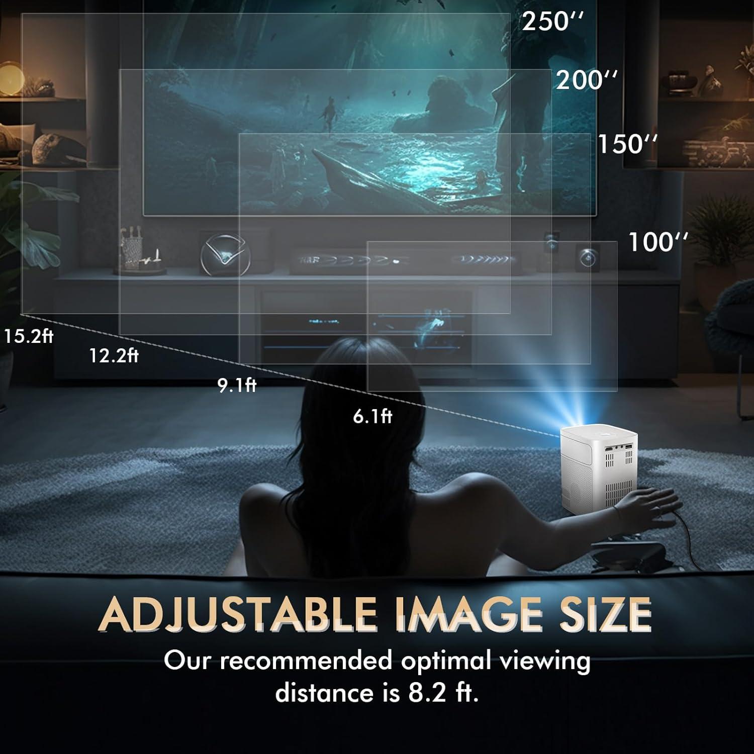 Mini Proyector VenirCool Q1 17000 Lux 250" Portátil