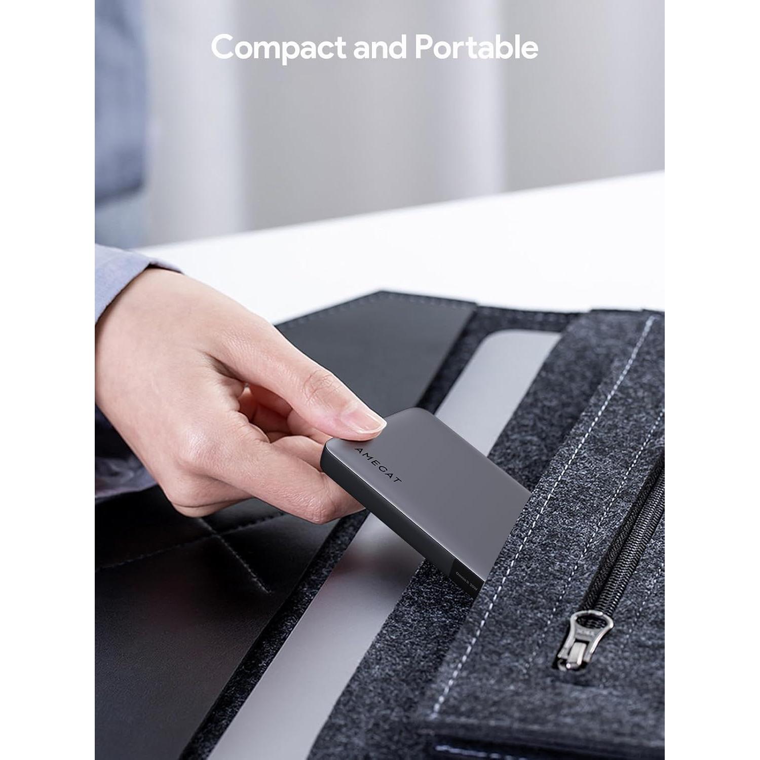 Cargador Portátil AMEGAT 10000mAh 30W USB-C Carga Rápida