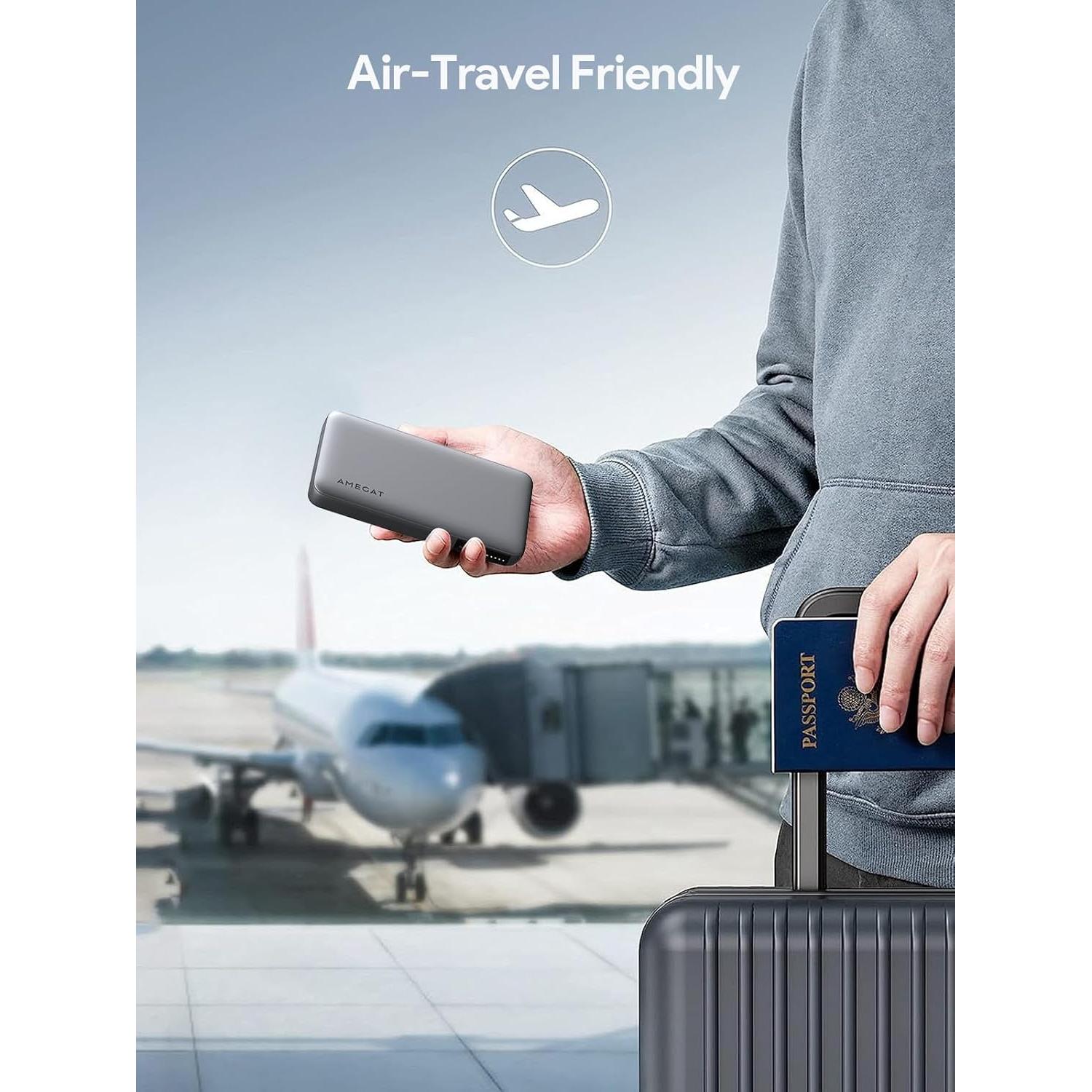 Cargador Portátil AMEGAT 10000mAh 30W USB-C Carga Rápida