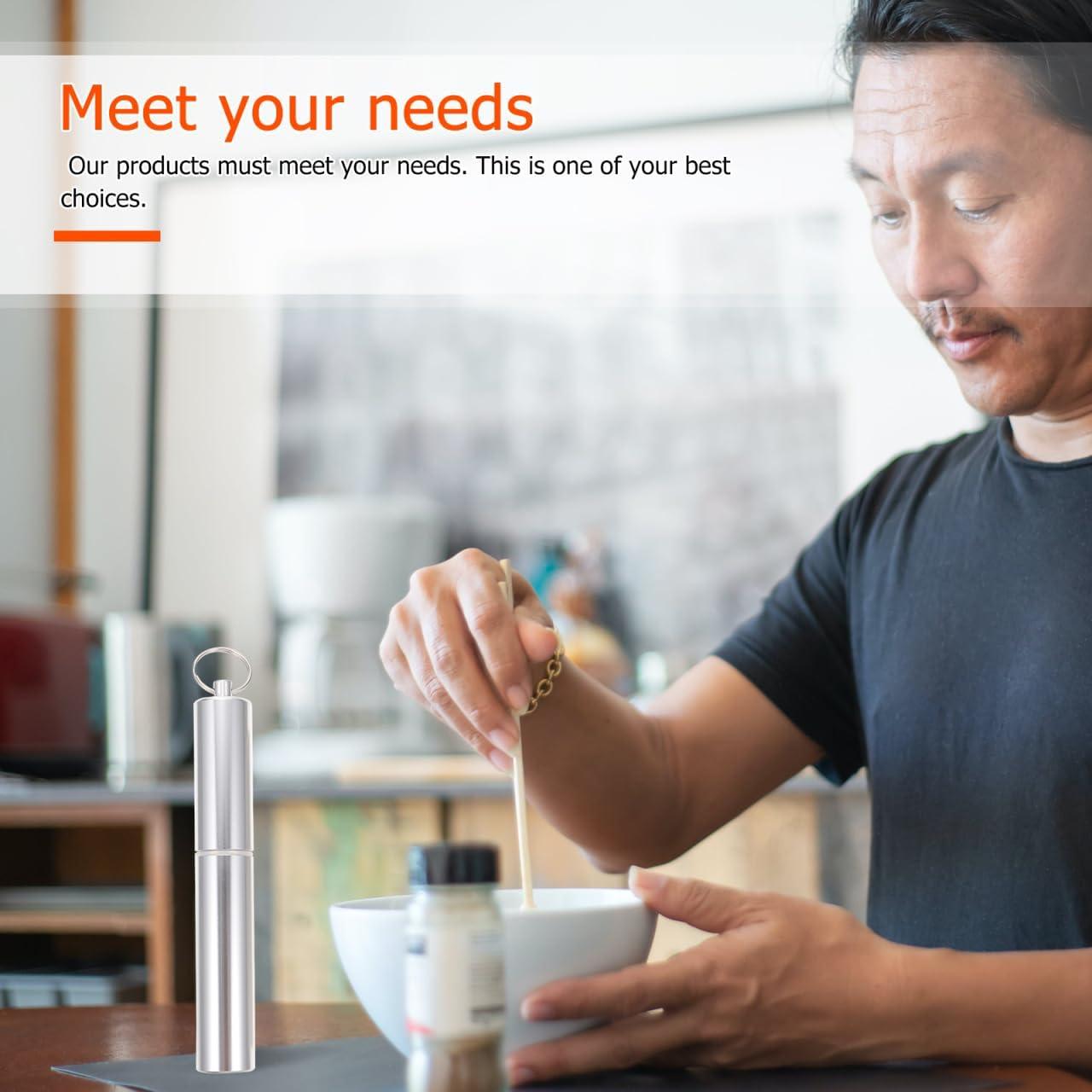 Set de Palillos Plegables Healifty Acero Inoxidable 304 2 Piezas