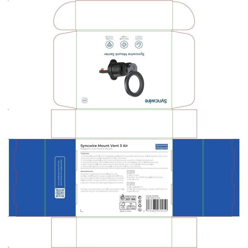 Soporte de Coche MagSafe SYNCWIRE Fibra de Carbono 360°