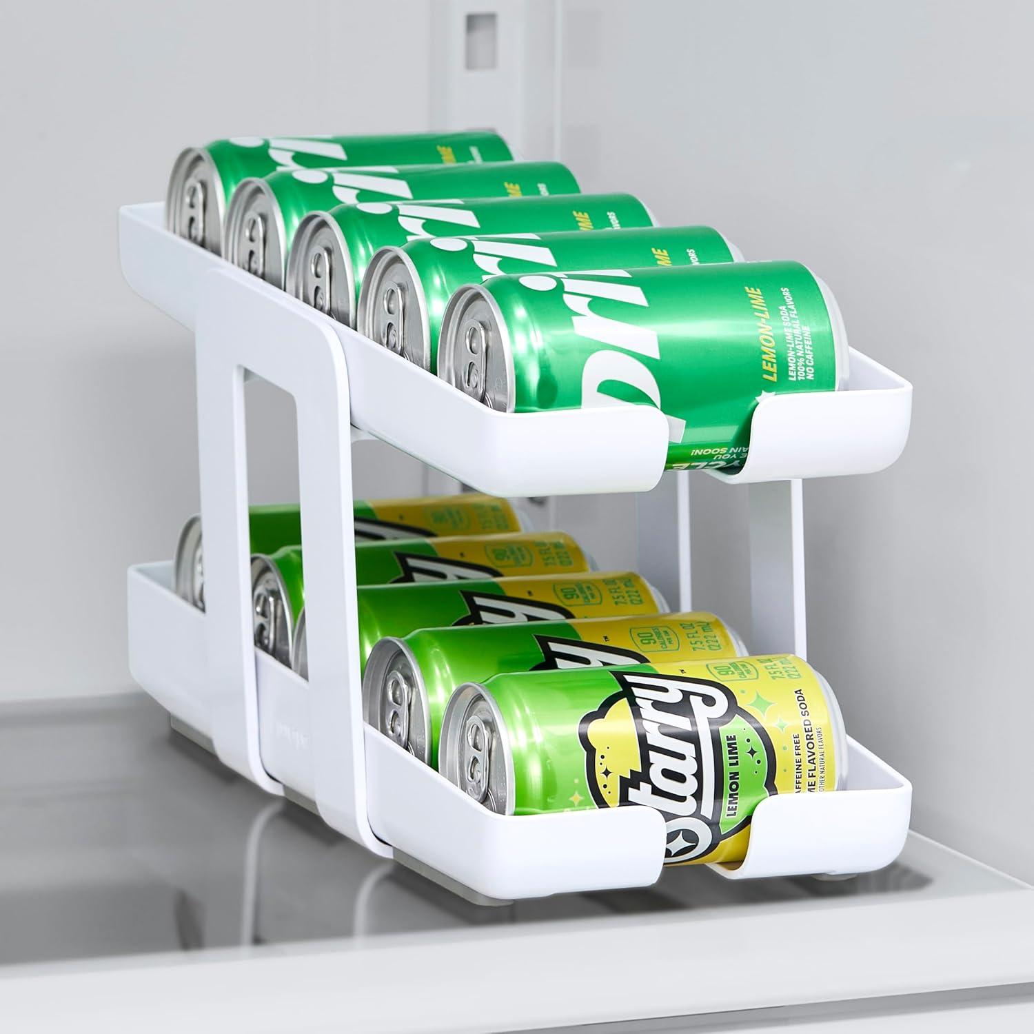Dispensador de Latas YouCopia RollDown Blanco 10 Latas Cocina