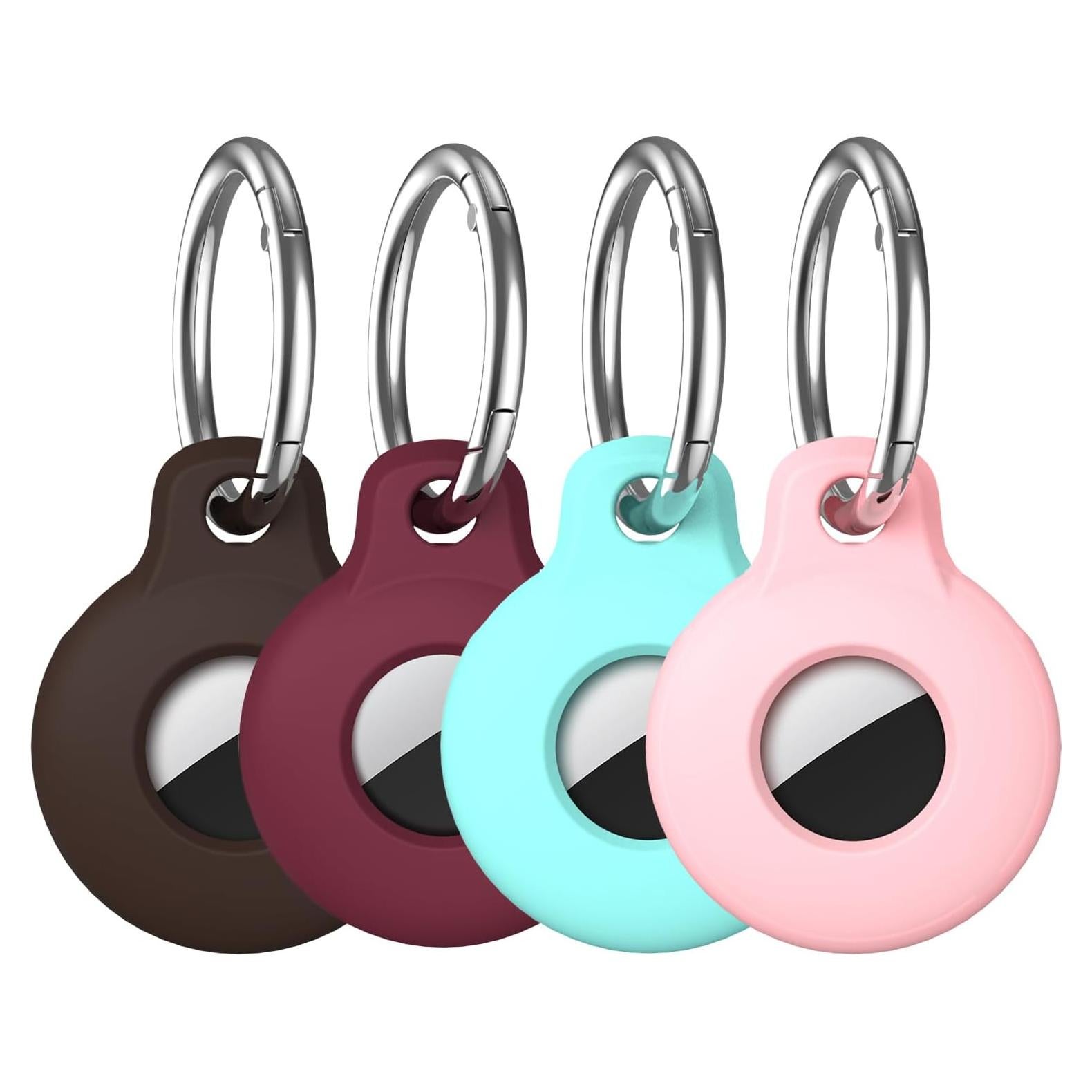 VAGAWEI Compatible with Apple AirTag, 4 Pack Silicone Keychain Case Replacement for GPS Tracker, Protective Key Ring Accessories for AirTags