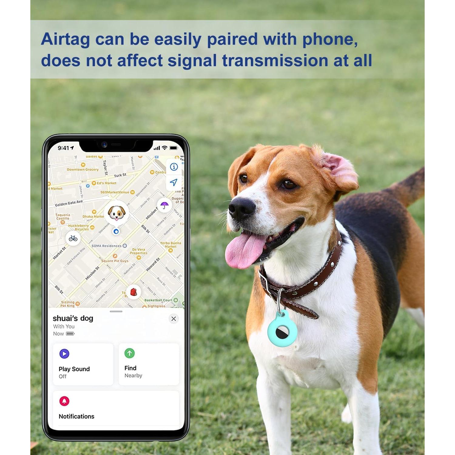 VAGAWEI Compatible with Apple AirTag, 4 Pack Silicone Keychain Case Replacement for GPS Tracker, Protective Key Ring Accessories for AirTags