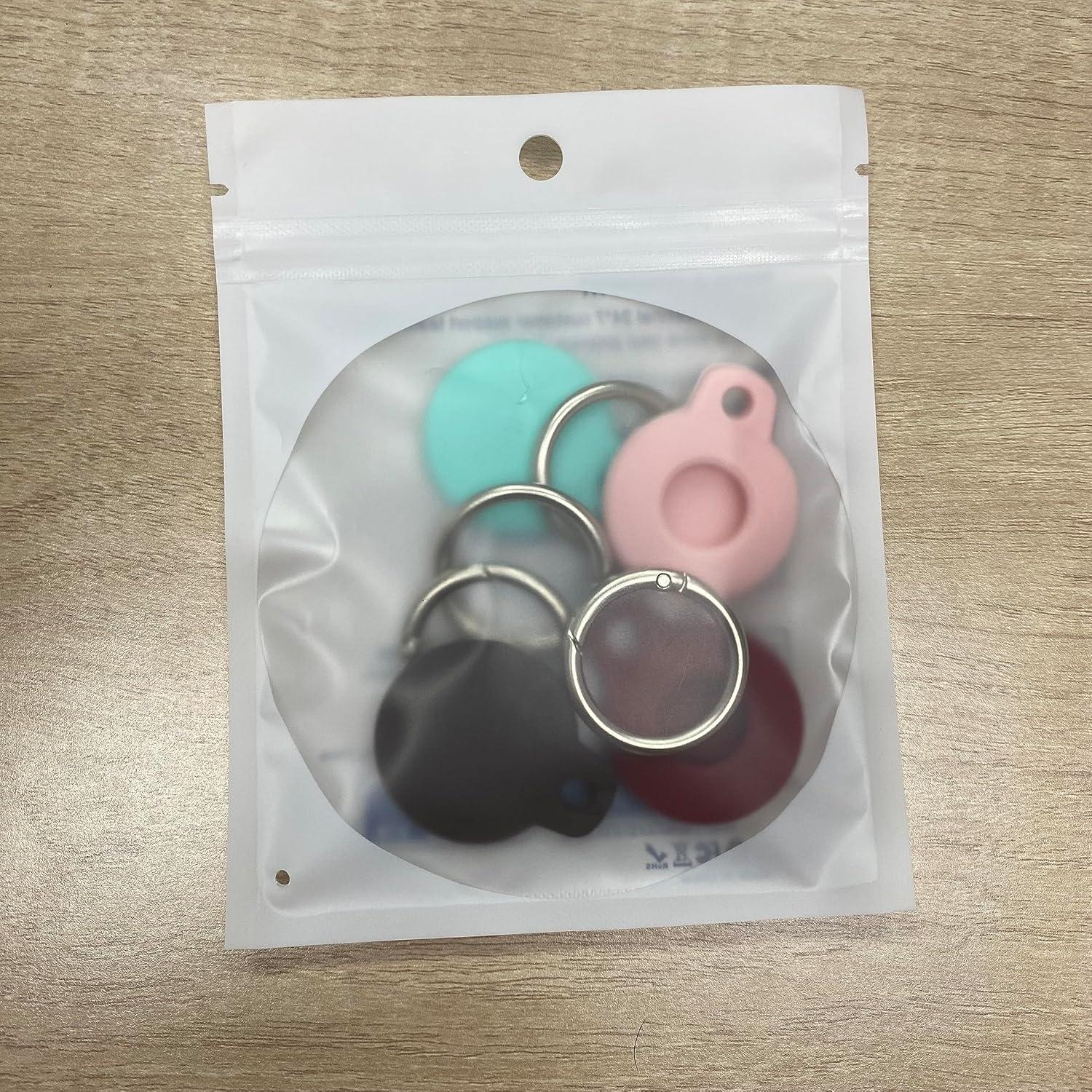 VAGAWEI Compatible with Apple AirTag, 4 Pack Silicone Keychain Case Replacement for GPS Tracker, Protective Key Ring Accessories for AirTags