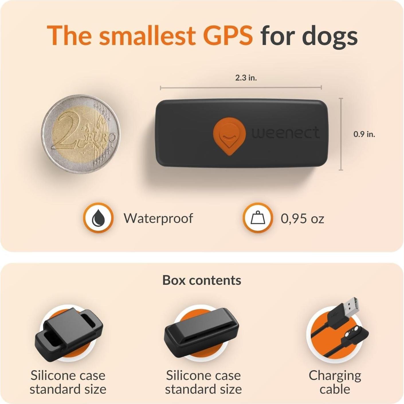 Rastreador GPS Weenect XS para Perros - Impermeable y Mini