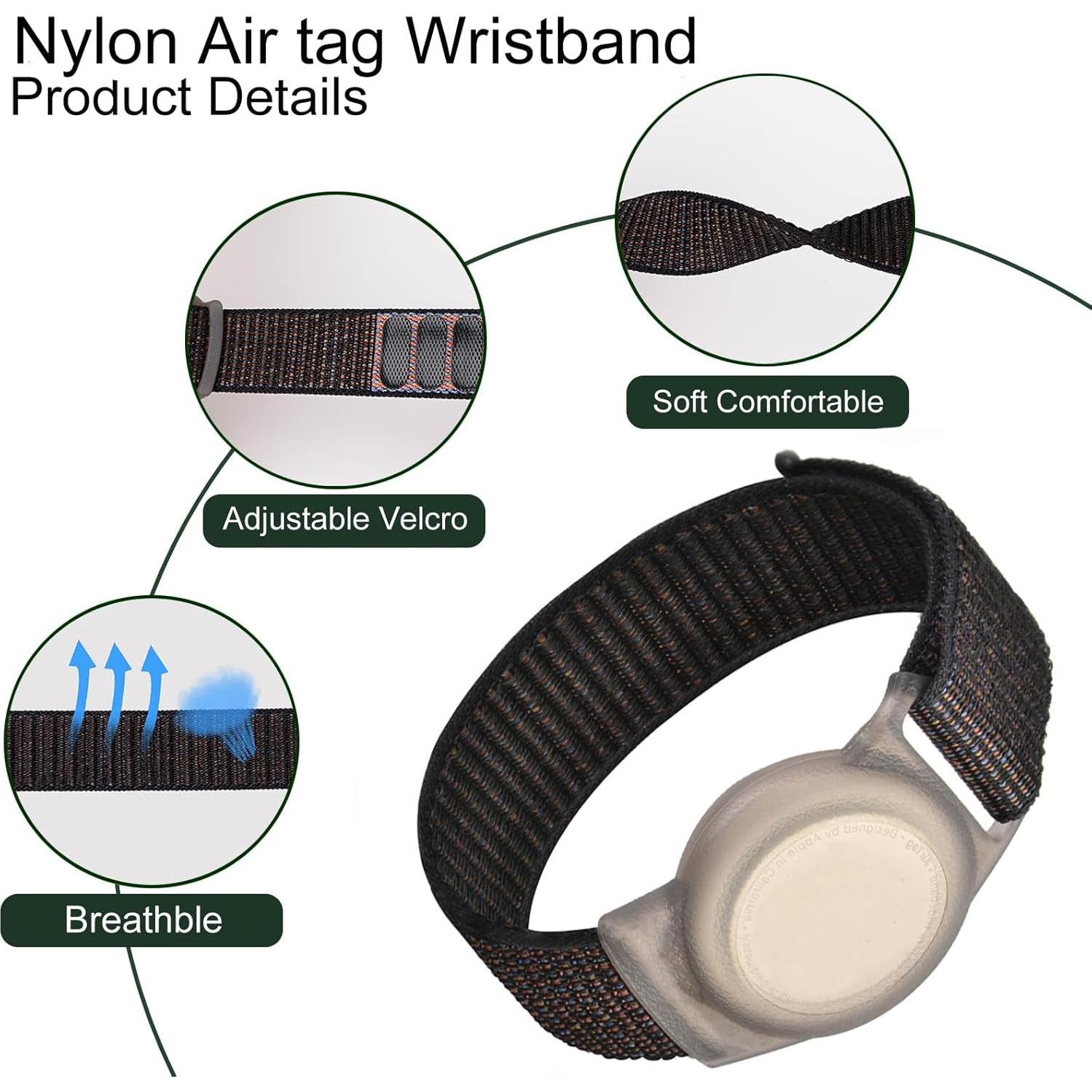 Bracelet for Kids，Kids Wristband GPS Tracker Holder ，Protective Case for Apple Tag GPS Tracker Holder Adjustable Anti Lost Watch Band for Child Elder