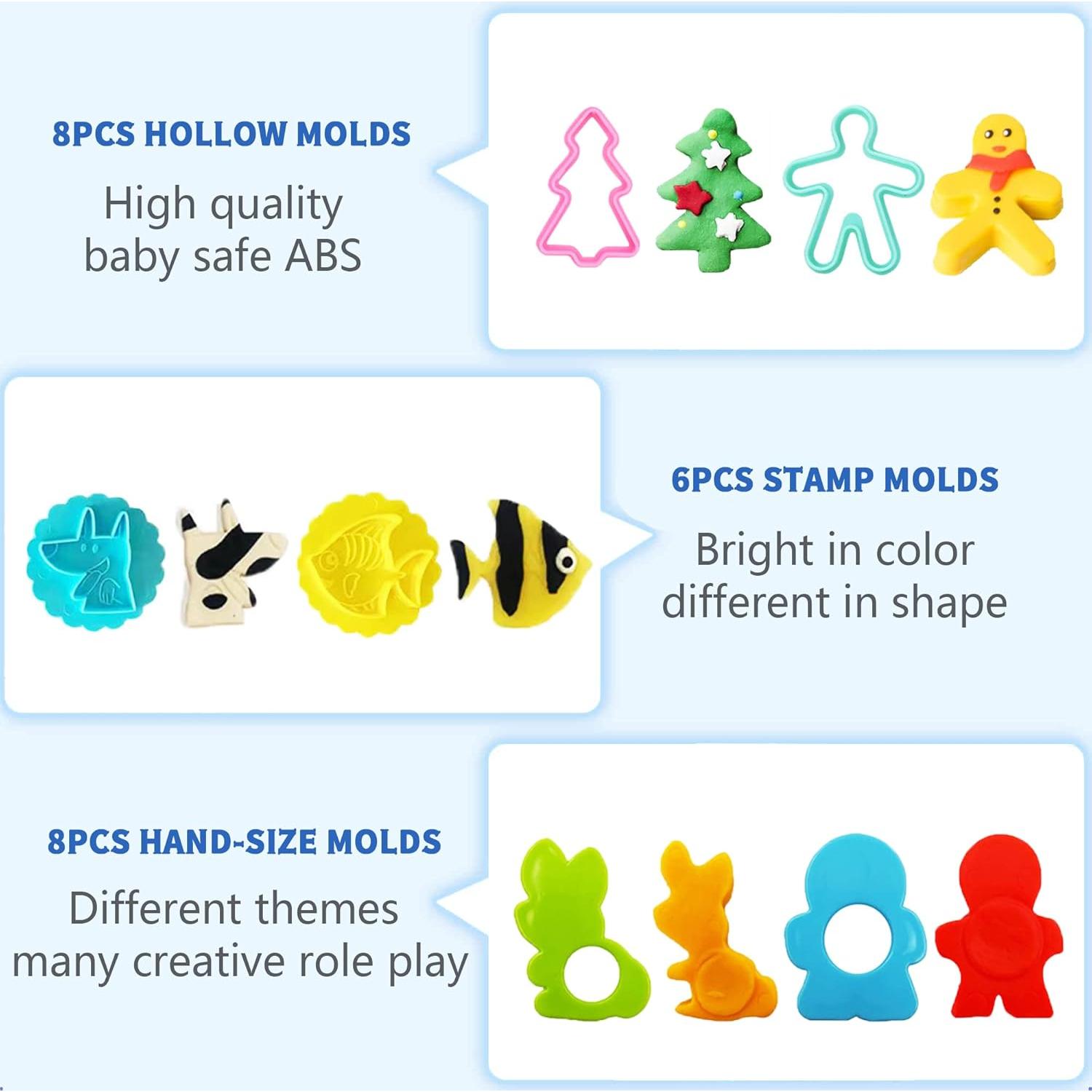 Juego de Herramientas de Masa YUNERKITA para Niños 2-8 Años