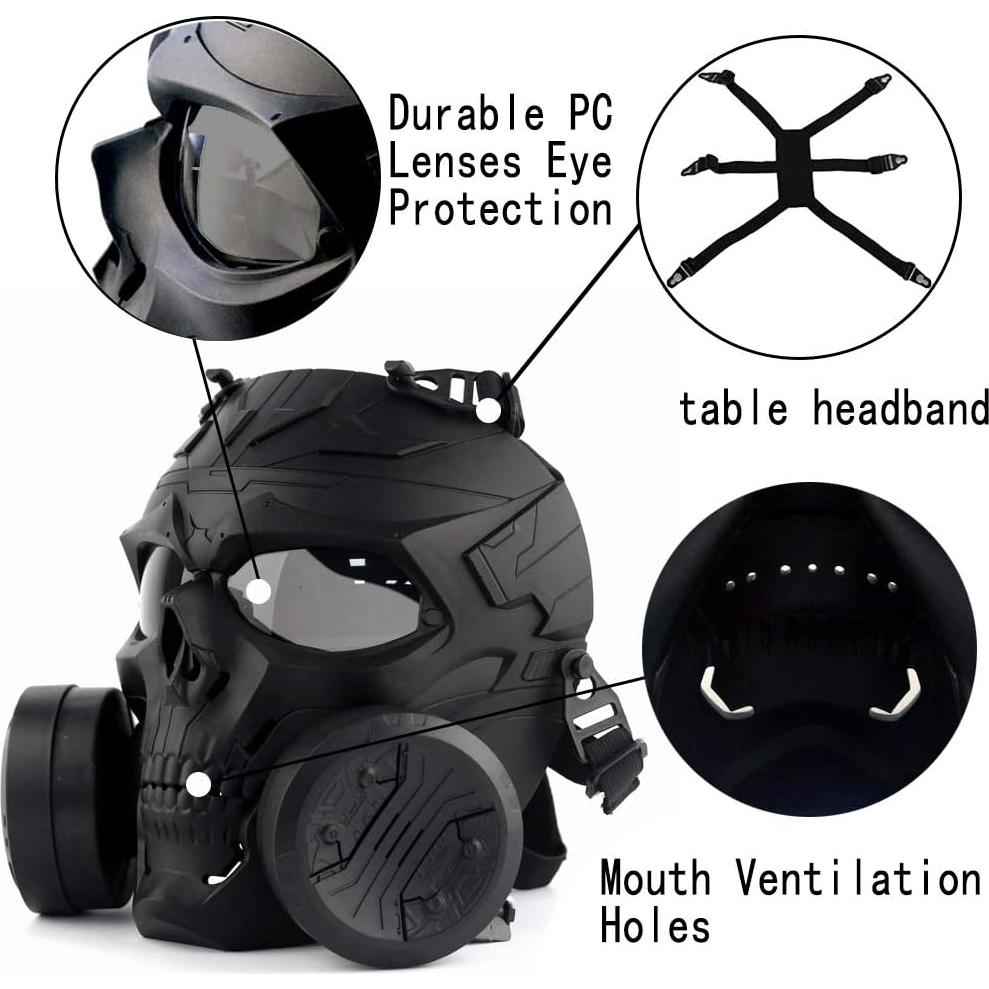 Máscara de Gas Táctica PuddingStation MM04-001 para Airsoft