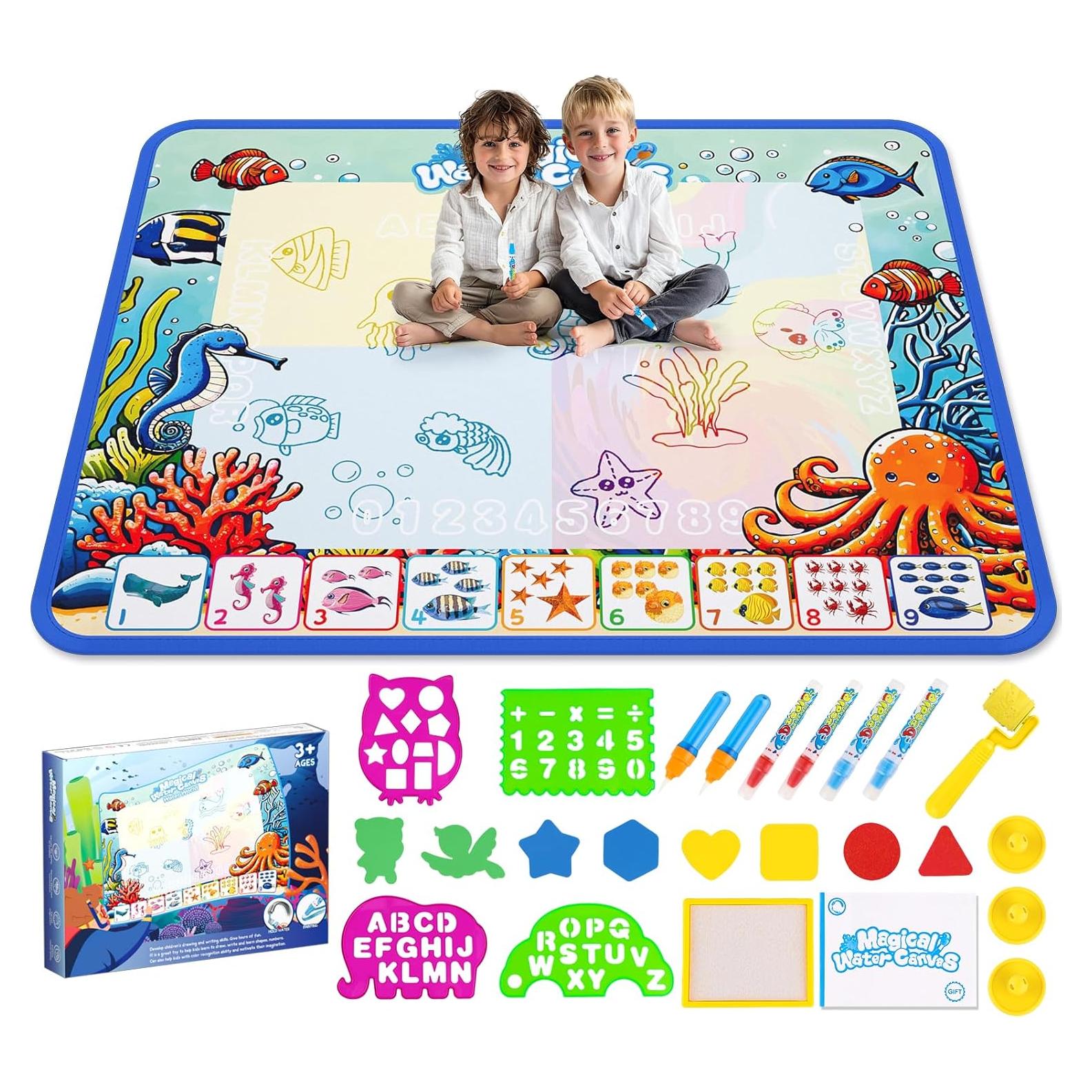 Alfombra de Dibujo de Agua QQduck 101,6 x 81,3 cm Azul