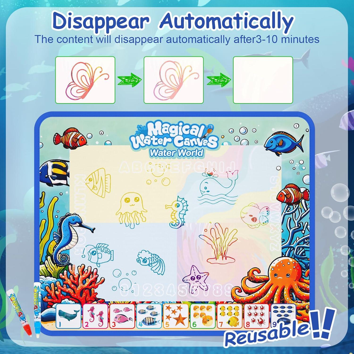 Alfombra de Dibujo de Agua QQduck 101,6 x 81,3 cm Azul