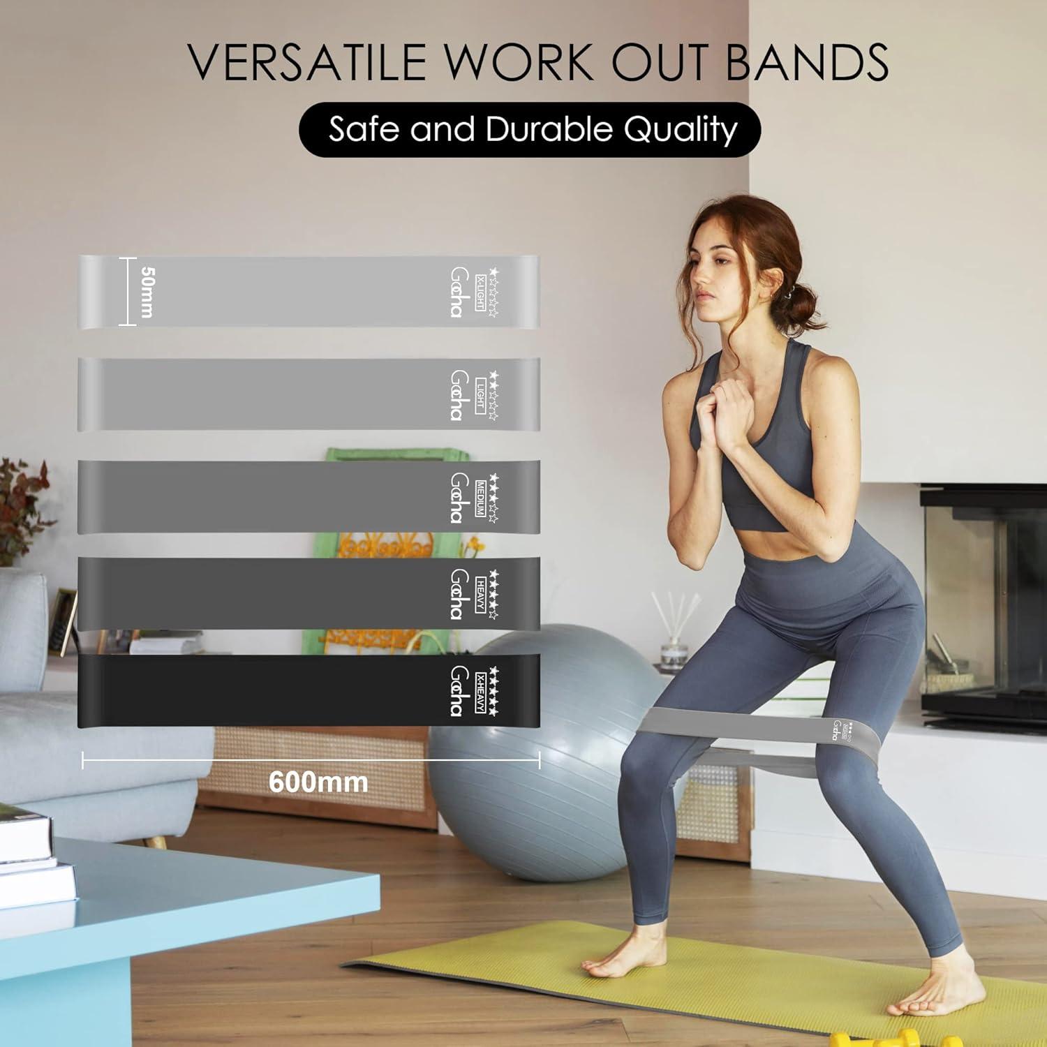 GOCHA Bandas de Resistencia 5 Niveles Láttex Natural para Ejercicio